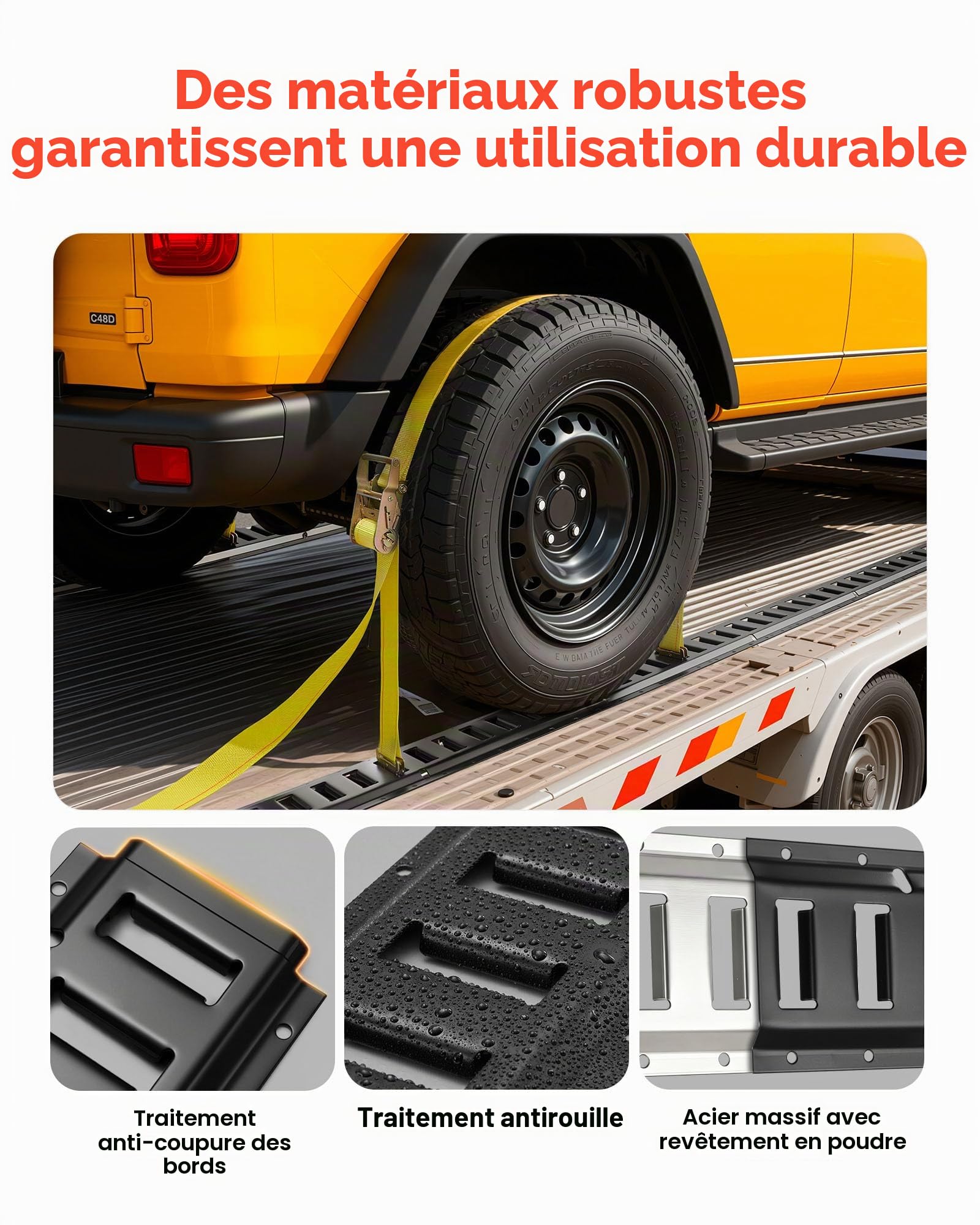 VEVOR Kit Rails Arrimage E-Track, 6 Rails E Track de 1,5 m, 26 Accessoires Comprenant 2 Sangles à Cliquet, 6 Joints Toriques, 6 Attaches avec Anneau en D, 12 Embouts, pour Fourgons Remorques Garages