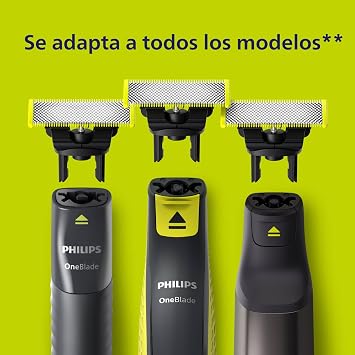 Philips OneBlade 3-Piece Replacement Knife and Body Care Kit, 3 Replacement Knives, Skin Protection, Body Comb, Compatible with All OneBlade Models, Durable Knives for Up to 4 Months, QP630/51