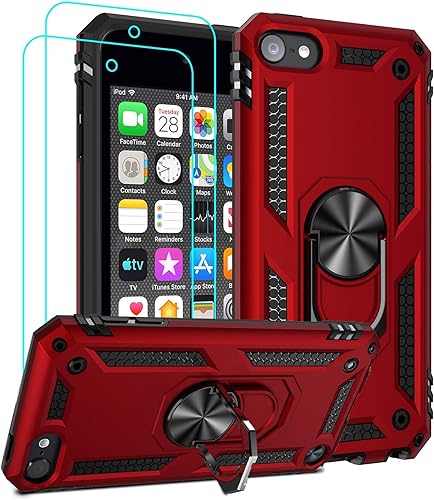 Miniatura 5 de ULAK Funda transparente para iPod Touch de 7ª generación y funda para iPod Touch de alta resistencia con protector de pantalla y soporte