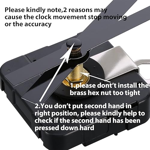 Miniatura 2 de Hicarer Mecanismo de movimiento del reloj del alto esfuerzo de torsión con las manos rectas largas 9.843 in/9,8 pulgadas