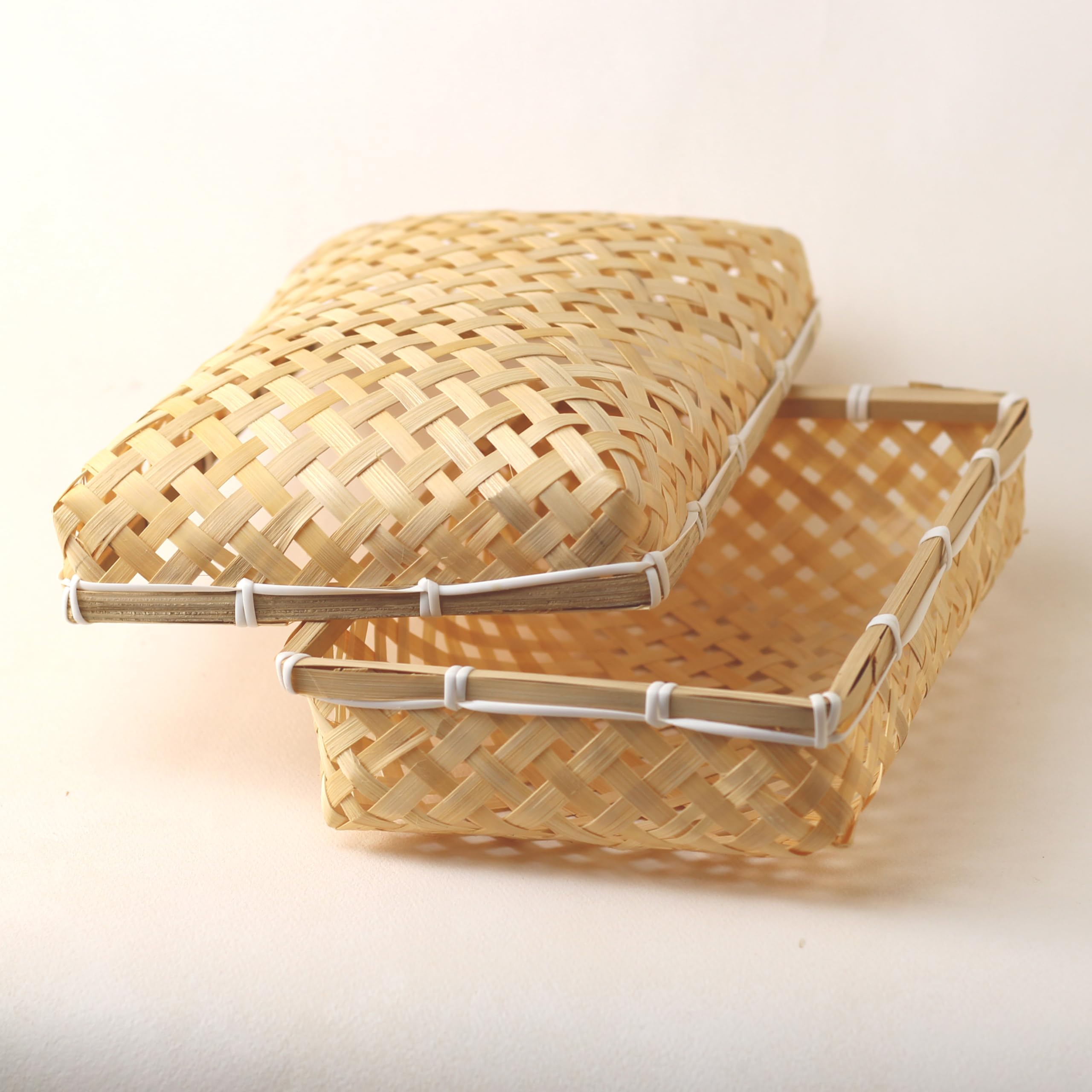 Amazon｜菱四ツ目篭（かご）【1個】 竹かご 平皿 キッチン バスケット