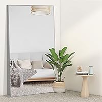 Vista 130 de NeuType Espejo arqueado de longitud completa, 71 x 32 pulgadas, espejo grande de cuerpo completo con marco de metal de aluminio, protección contra