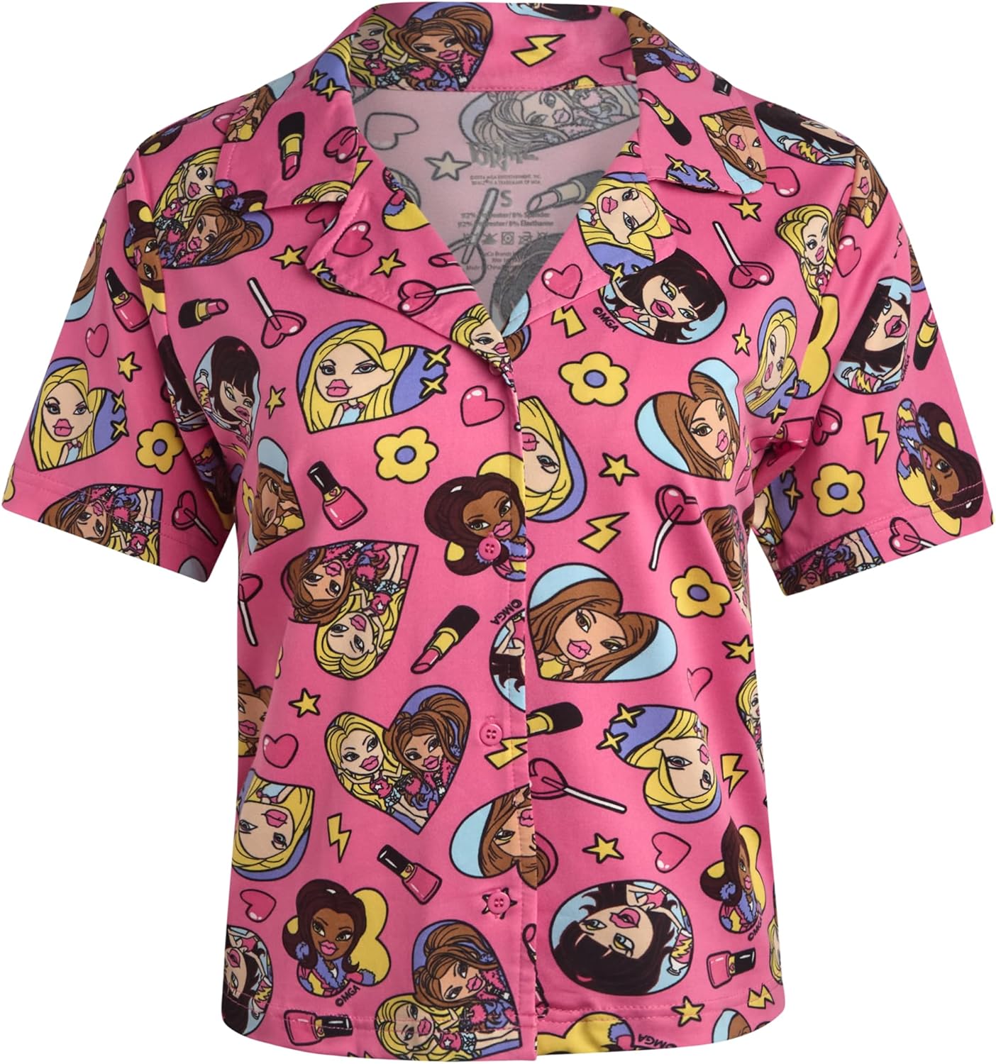 COCO BRANDS Womens Pajama Sets - 2 Piece Bratz Soft Stretch Button Down Sleep Shirt and Pajama Shorts Sets for Women (S-XL) - Image 7