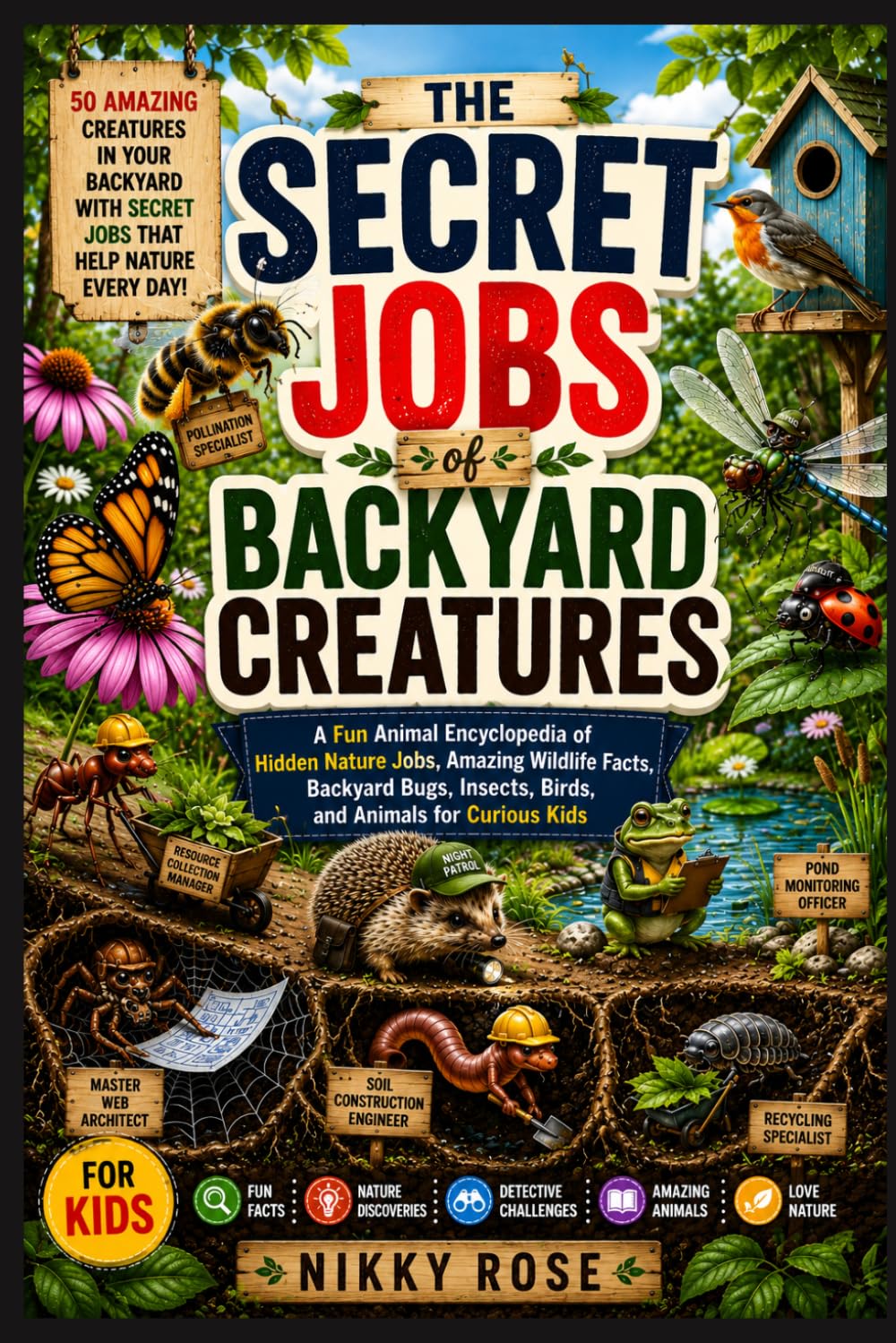 The Secret Jobs of Backyard Creatures for Kids: A Fun Animal Encyclopedia of Hidden Nature Jobs, Amazing Wildlife Facts, Insects, Bugs, Birds, and Backyard Animals for Curious Kids