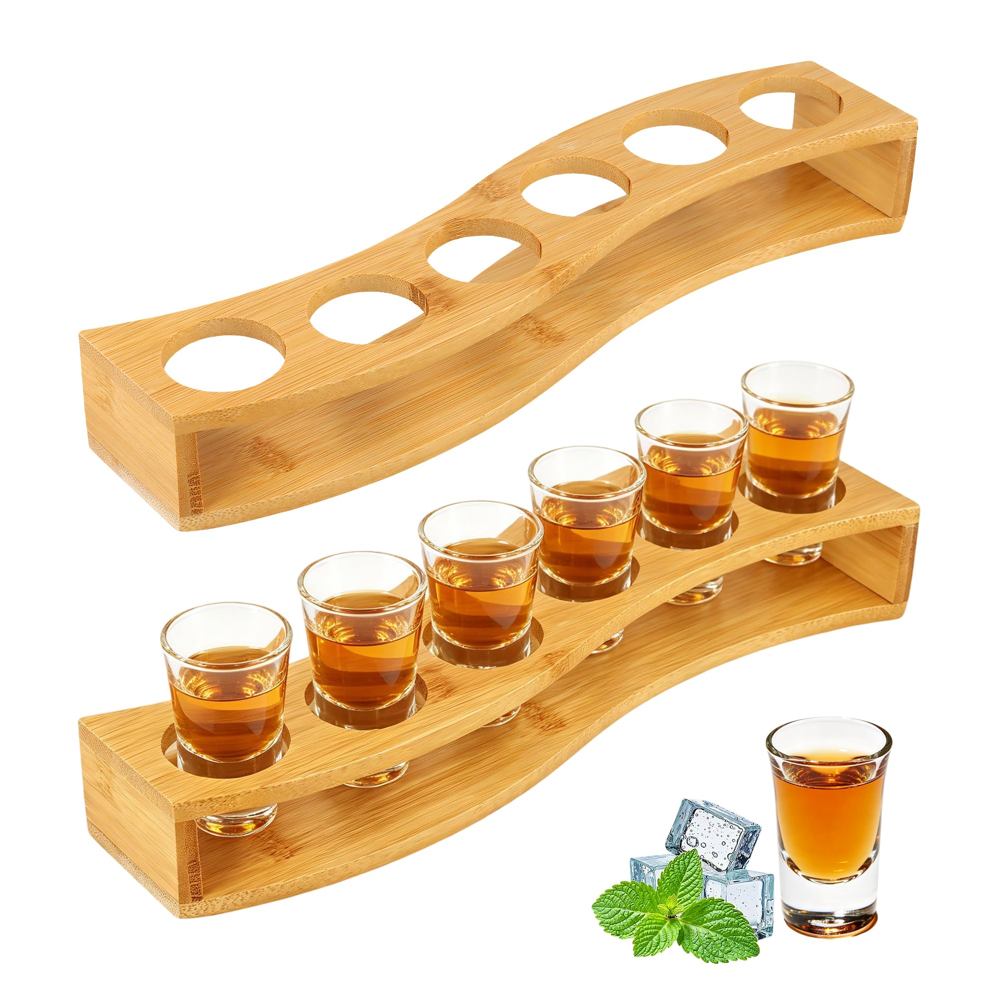 Soporte para vasos de chupito de bambú: adiós a los derrames en tus barras 1
