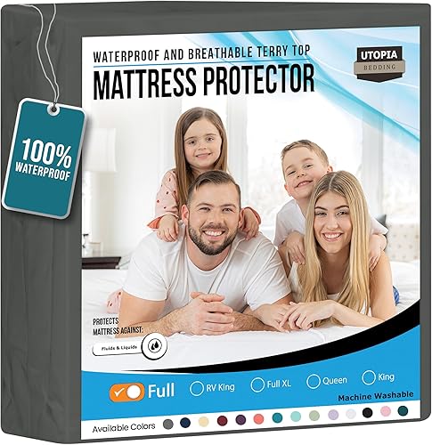 Utopia Bedding Protector de colchón impermeable tamaño matrimonial, funda de colchón de rizo premium de 200 GSM, transpirable, estilo ajustado con disponible en Yaxa Costa Rica