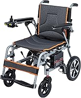 Vista 12 de Silla de ruedas eléctrica para personas mayores y adultos, ligera y plegable, silla de ruedas eléctrica de doble motor todo terreno, función