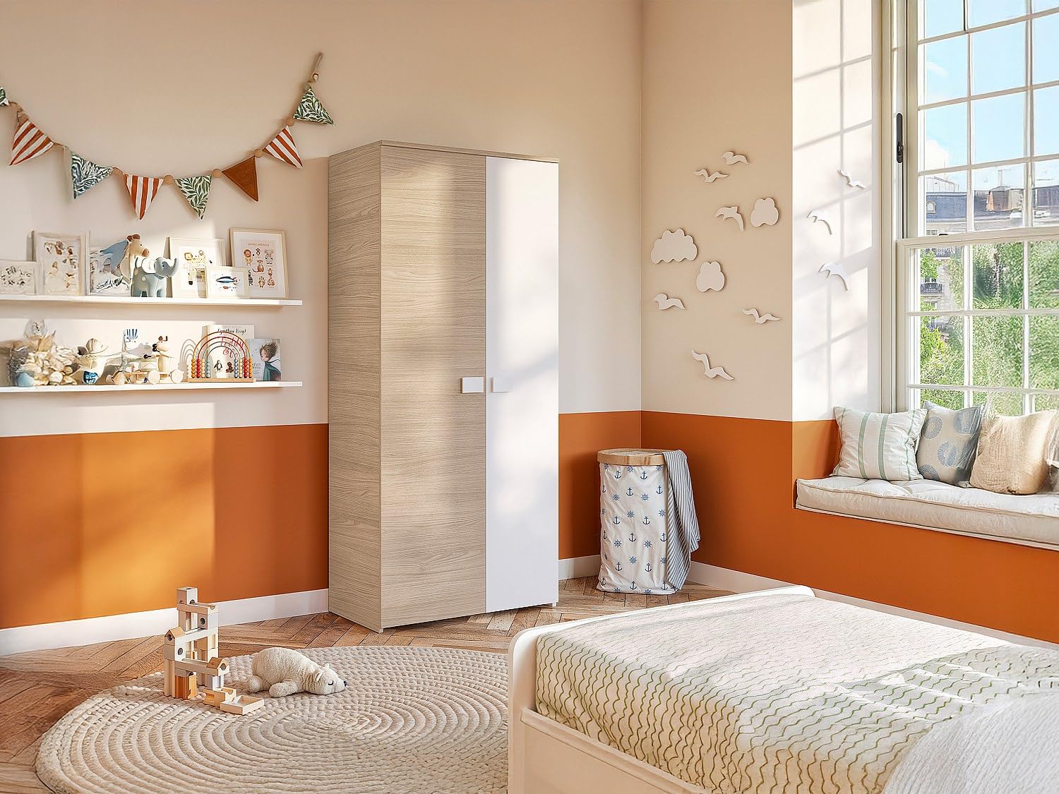 DEKIT GRUPO RIMOBEL Dina Armario Juvenil, Tableros de partículas, Blanco, Normal