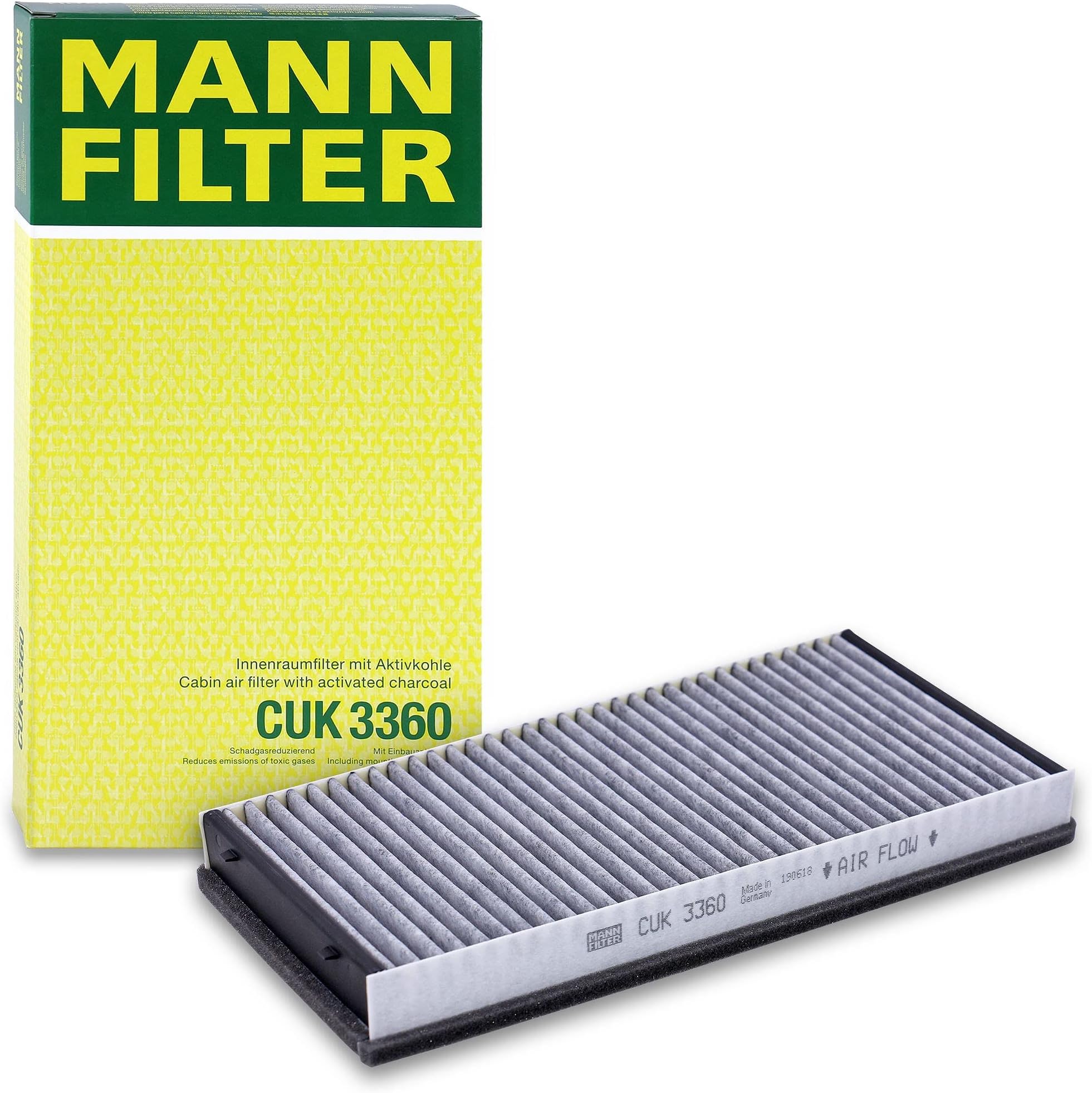Mann-Filter CUK 3360 Cabin Filter With Activated Charcoal for select Porsche models