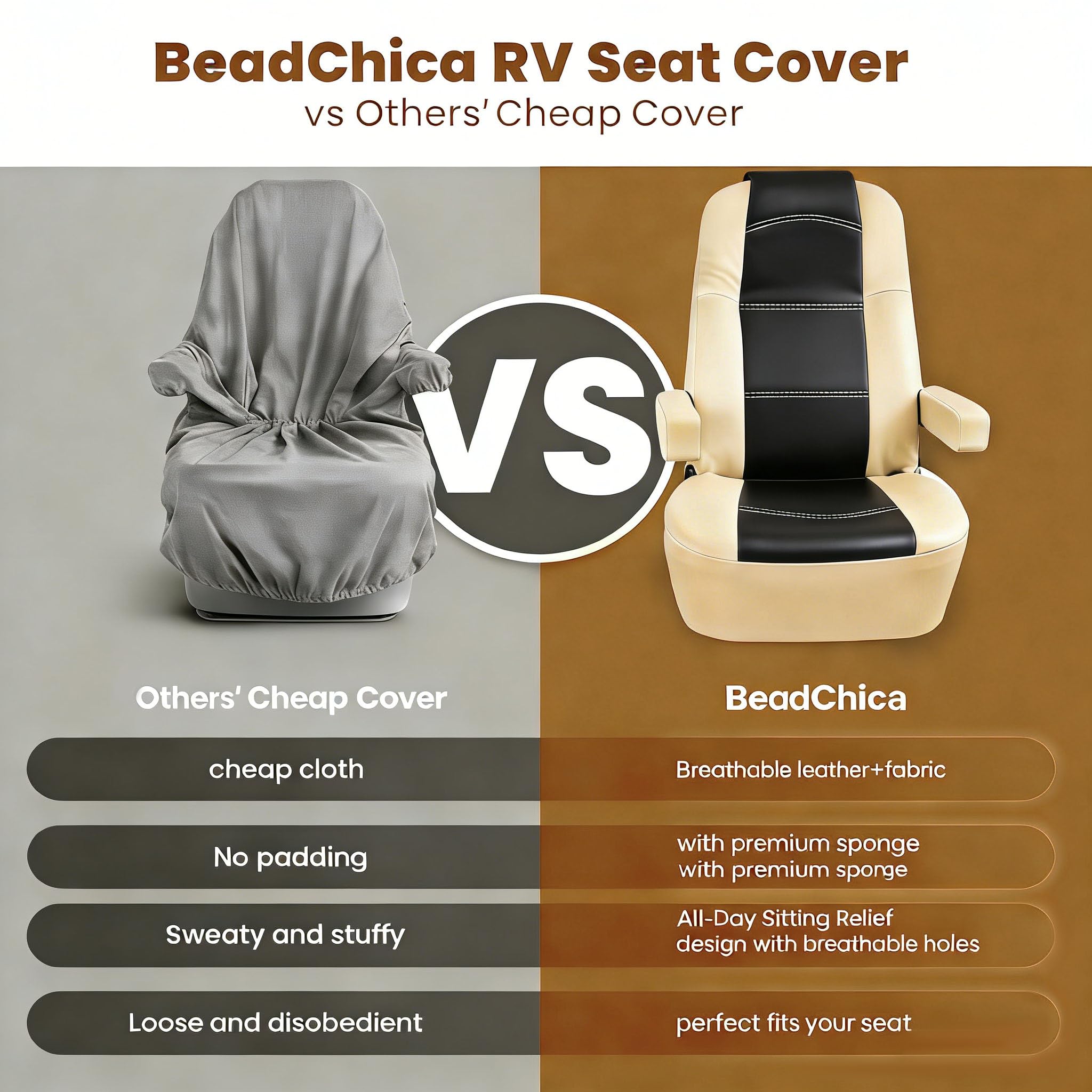 Amazon.com: BeadChica 2 Pack RV Seat Covers for Captains Chairs