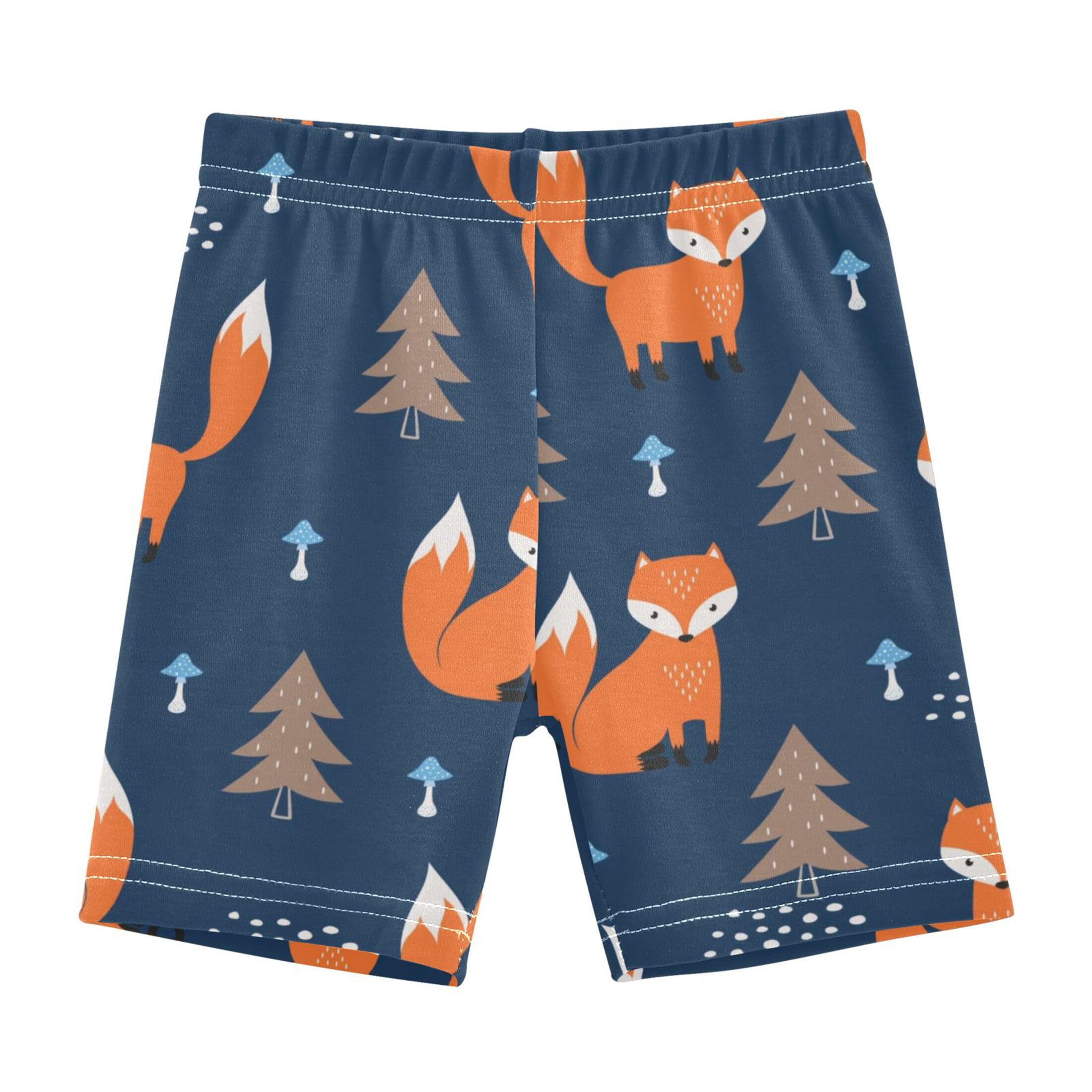 Vozoza Cute Foxes Cute Animal Toddler Girls Shorts Under Dress Cartwheel Shorts Legging Summer Outfits Clothes Size 5T Multicolor