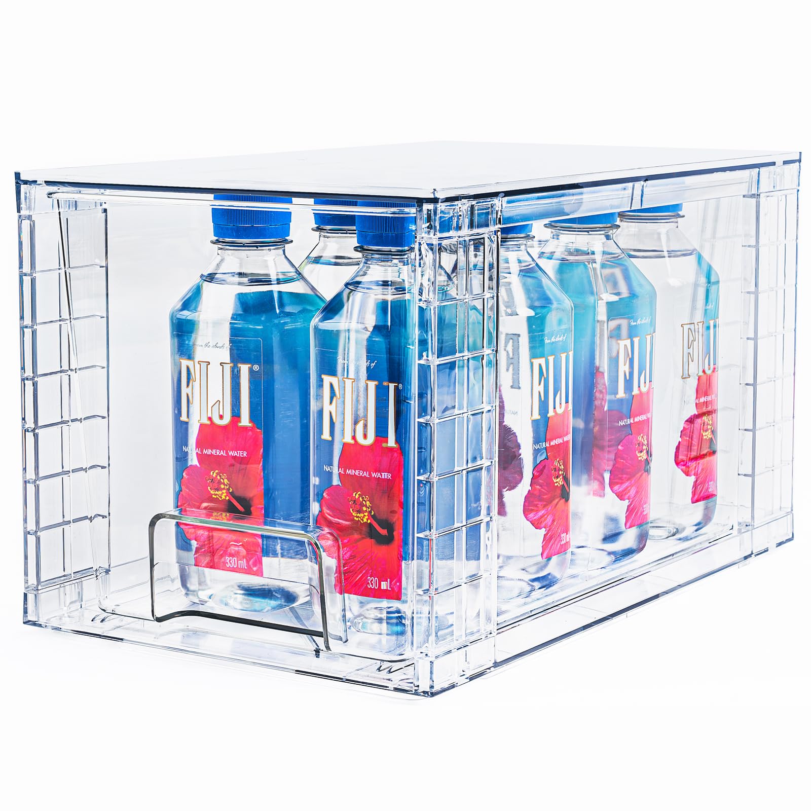 1 Pack Large Stackable Storage Drawers,Clear Acrylic Drawer Organizers with Handles, Easily Assemble for Kitchen Undersink,Bathroom,Cabinet,Makeup,Closet,Pantry,Organization and Storage