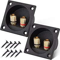 Vista 9 de Facmogu Terminal de caja de altavoz redonda de 2 vías de 3 pulgadas, 2 unidades, poste de encuadernación de taza, placas terminales atornilladas