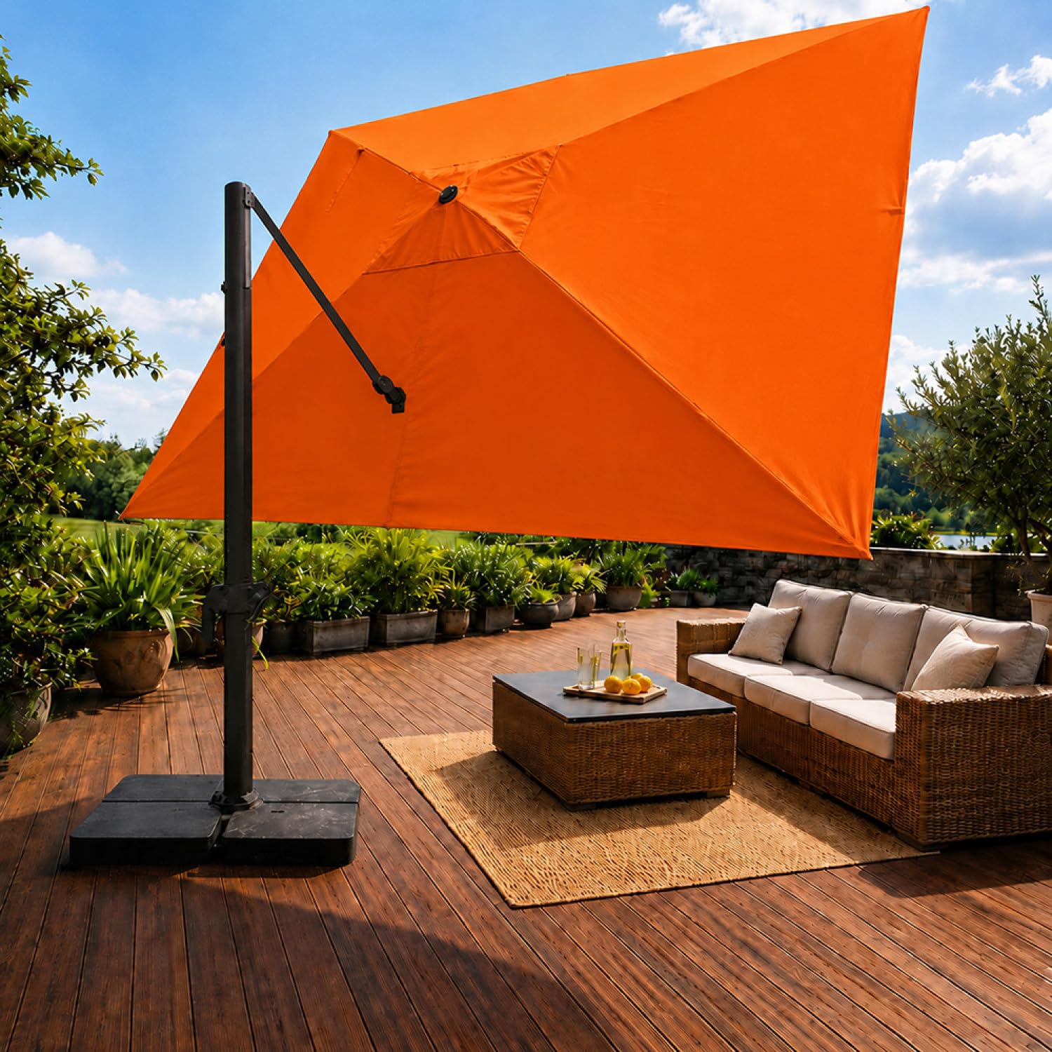 CONCEPT USINE | Parasol Déporté Rotatif Rectangulaire CEZIR