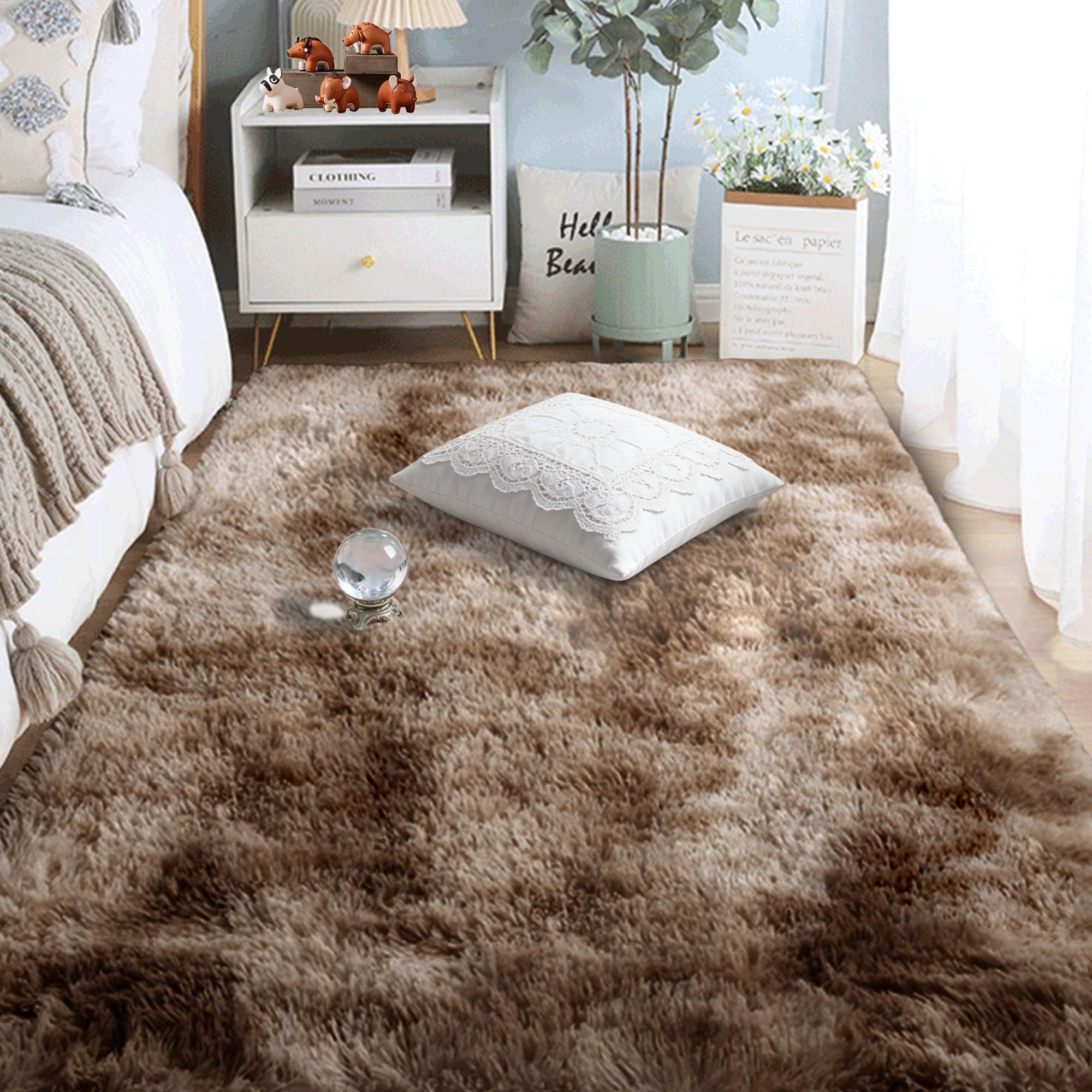 Tapis de salon lavable et grand format pour effacer facilement les taches