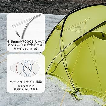 Naturehike テント 楽天市場】ロック式D型カラビナ付【NatureHike】3人用 UPF50+