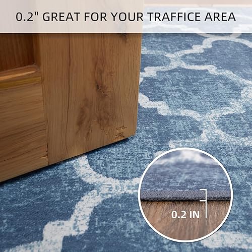 Miniatura 8 de ILANGO Alfombra de área para sala de estar, dormitorio, 5 x 7 pies, antideslizante, lavable para comedor, alfombras modernas de alto tráfico fácil