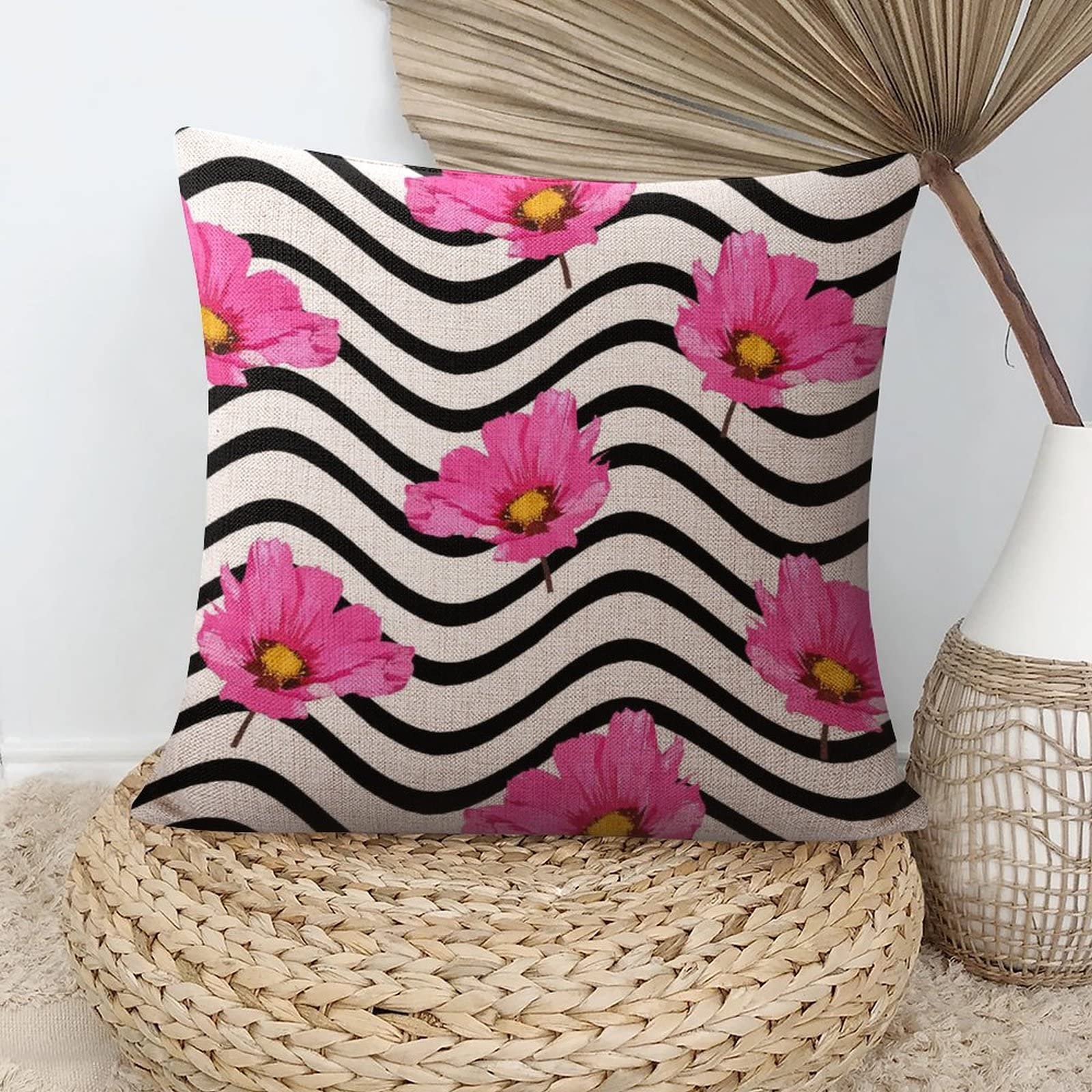 Federa Per Cuscino 40x40 Cm Con Ricamo Floreale Aari – Copricuscino Di Lusso Per Divano E Letto, Fatto A Mano In India - 4