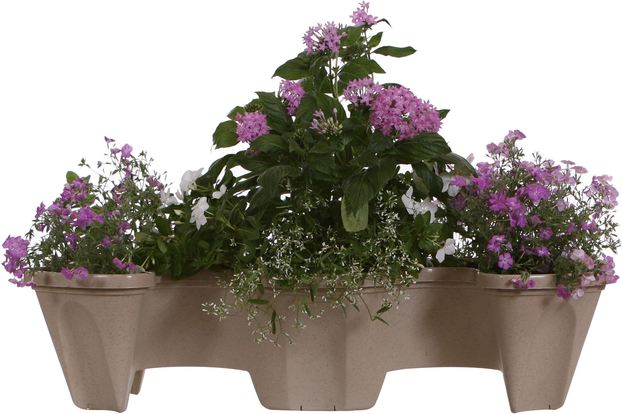 D5161 Self Watering Deck N Rail Planter, Stone