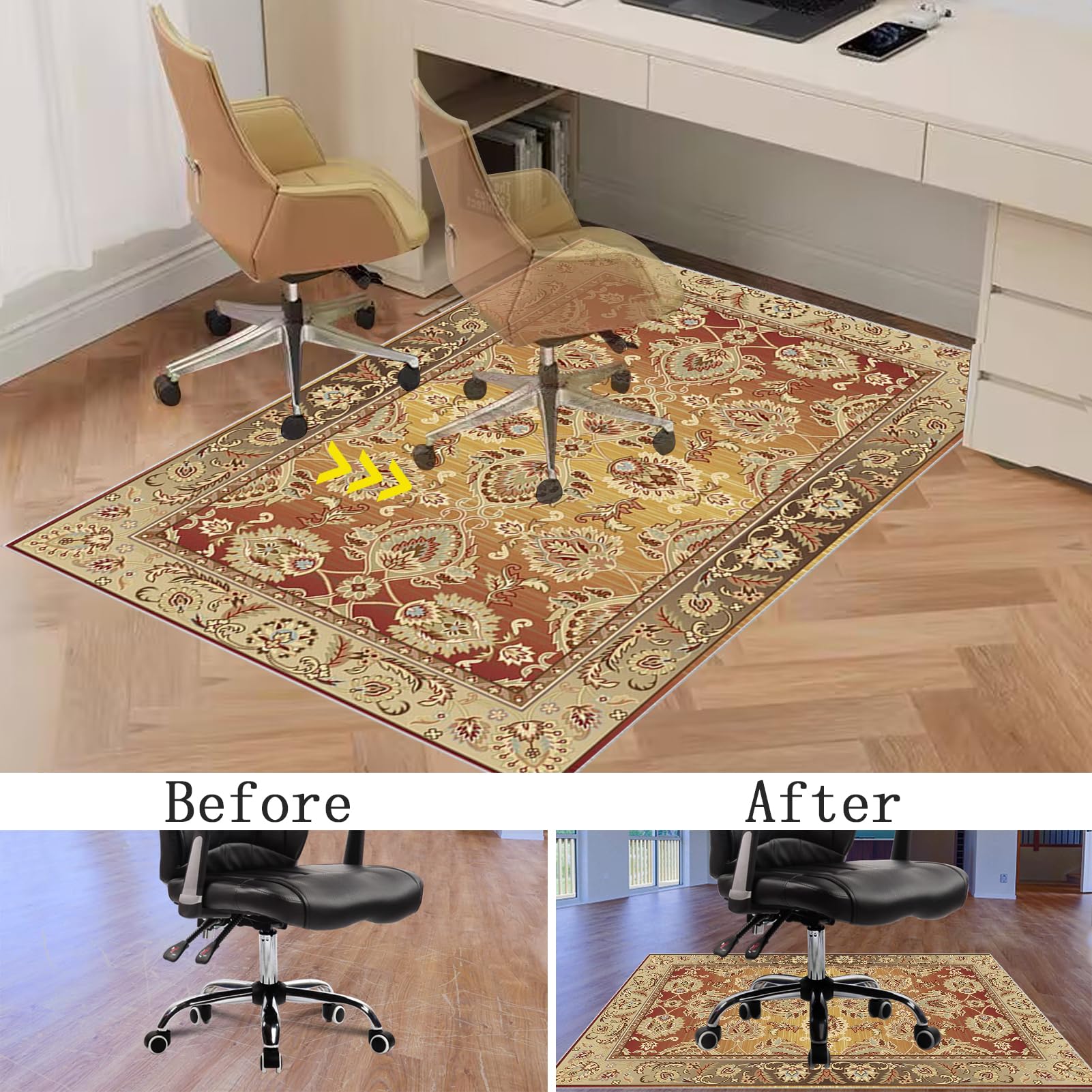 100 X 140 Cm Desk Chair Underlay, Floor Protection Mat, Office Chair Underlay, Gaming Carpet