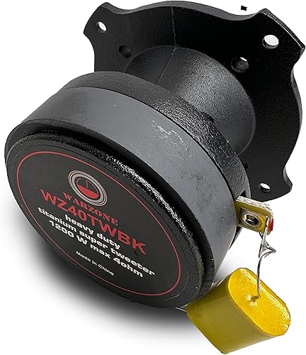 Miniatura 7 de Gravity 3X WZ40TWBK 3600 vatios de manejo de potencia máxima Warzone Series Heavy Duty Titanium Super Tweeter Altavoz de 4 ohmios marco negro - 2