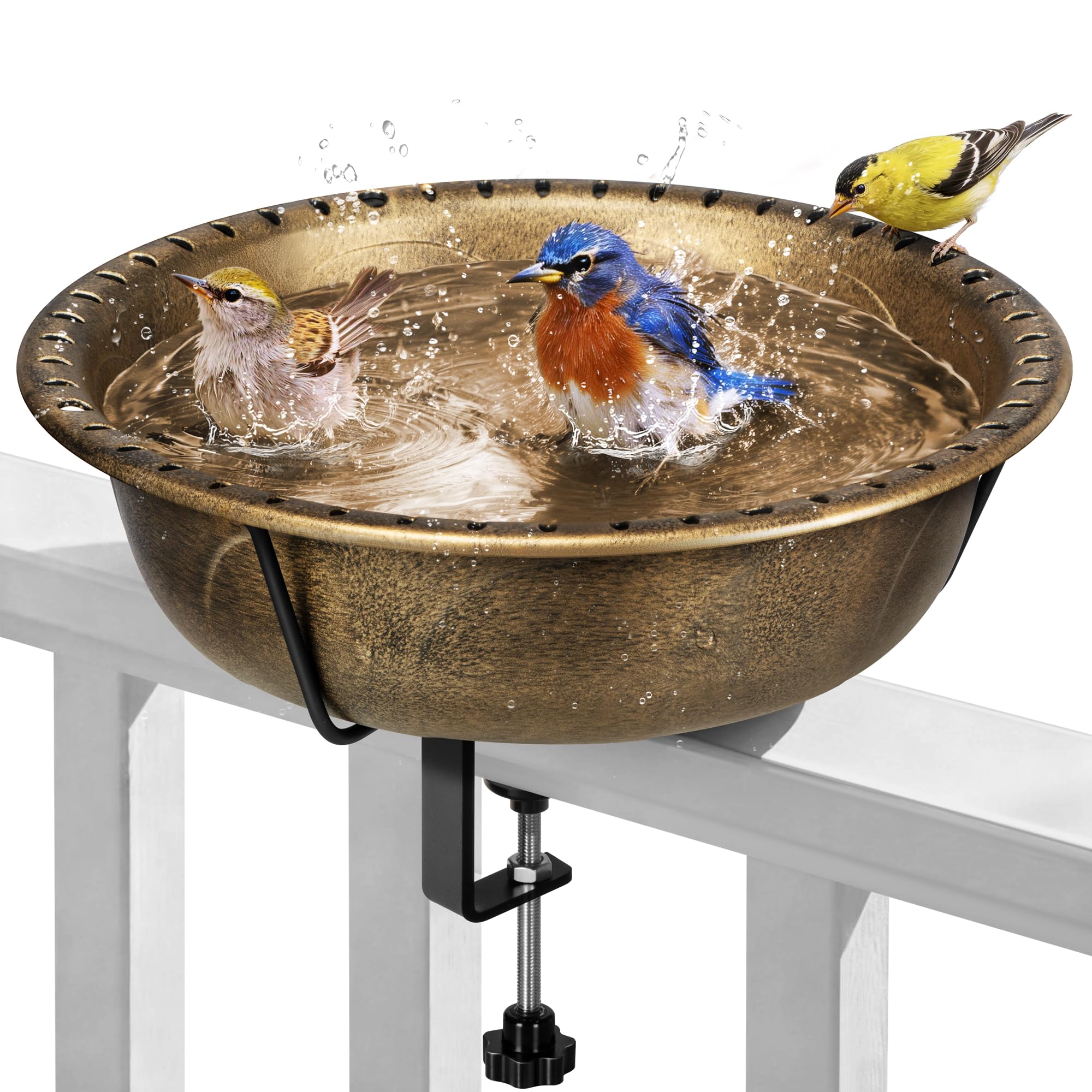 VIVOHOME Deck-Mounted Bird Bath