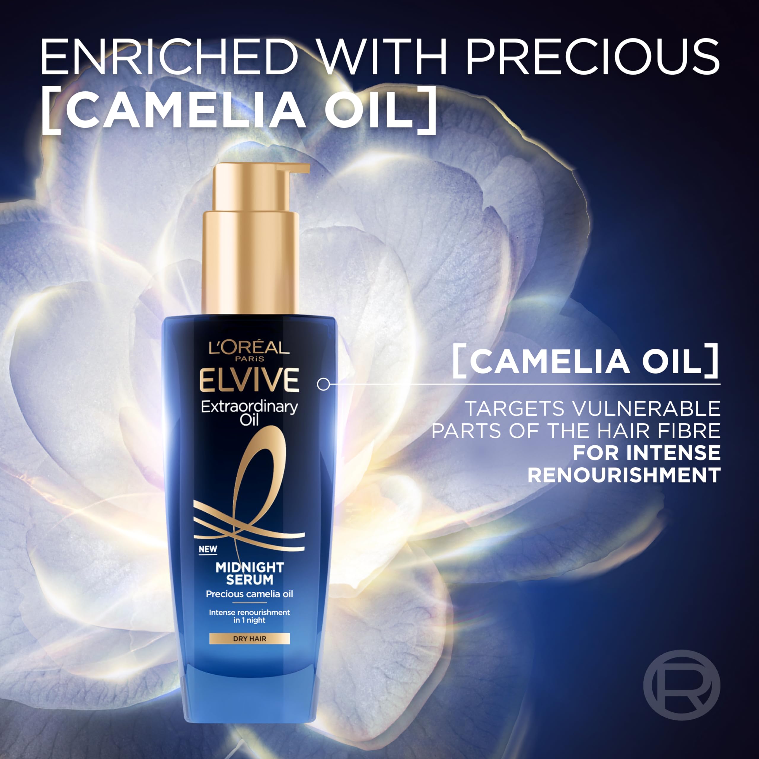 L’Oréal Paris Elvive Extraordinary Oil Midnight Serum, Renourishing Hair Treatment for Dry Hair Leave-in Night Hair Oil, 100ml - Image 4