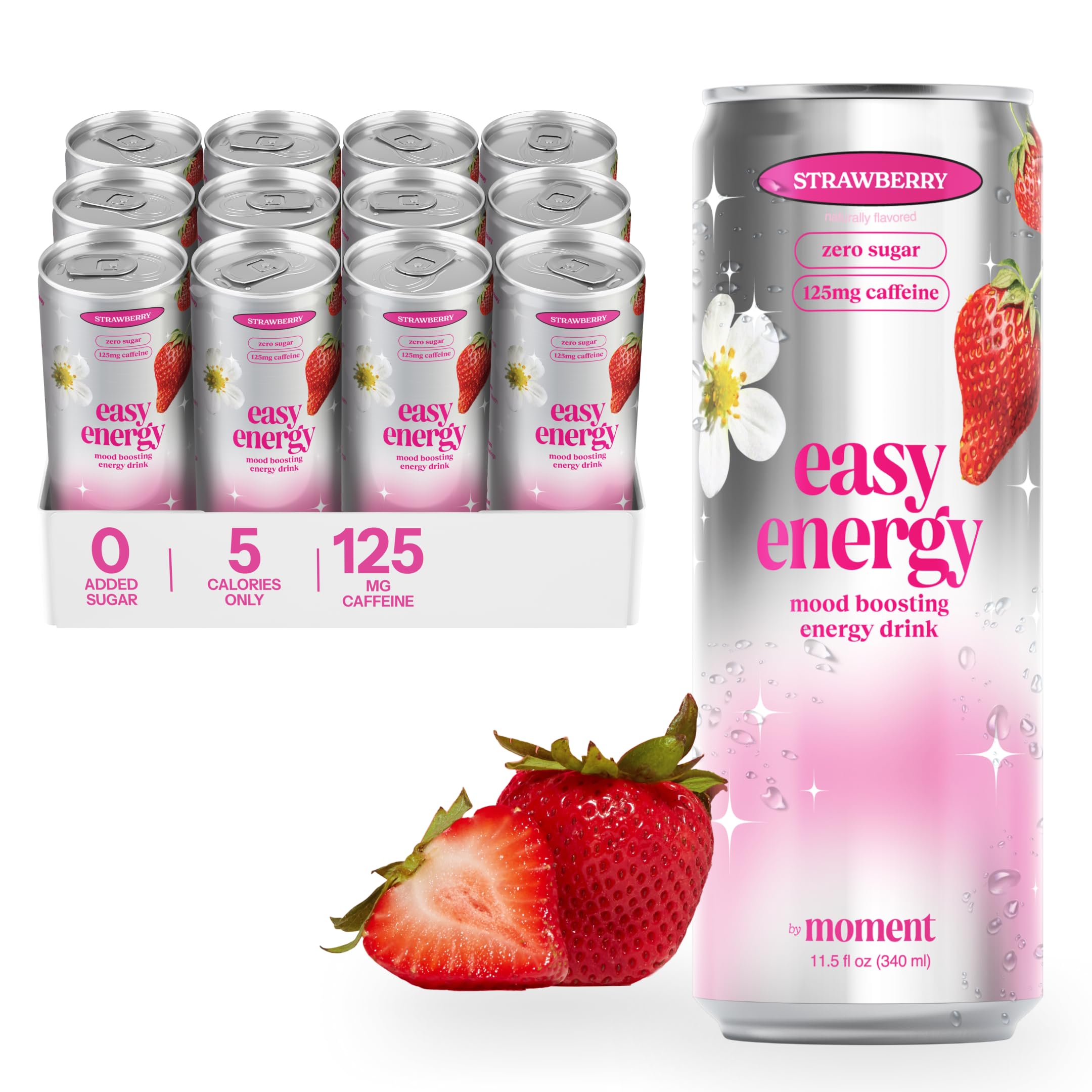 Amazon.com : Easy Energy Drink (Strawberry) – Zero Sugar Sparkling