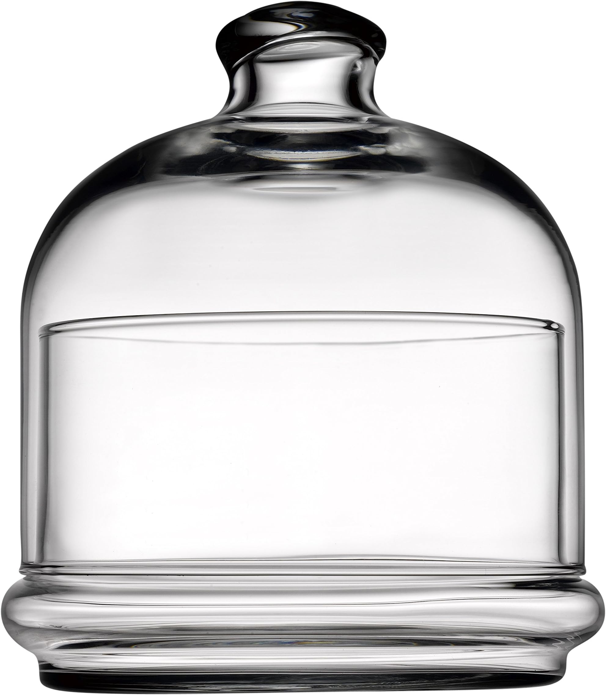 Pasabache 117552 Mini Glass Cake Dome Candy Dish Dessert Dish With Bell Top Lid Base Glass Cloche, Clear, 15cm