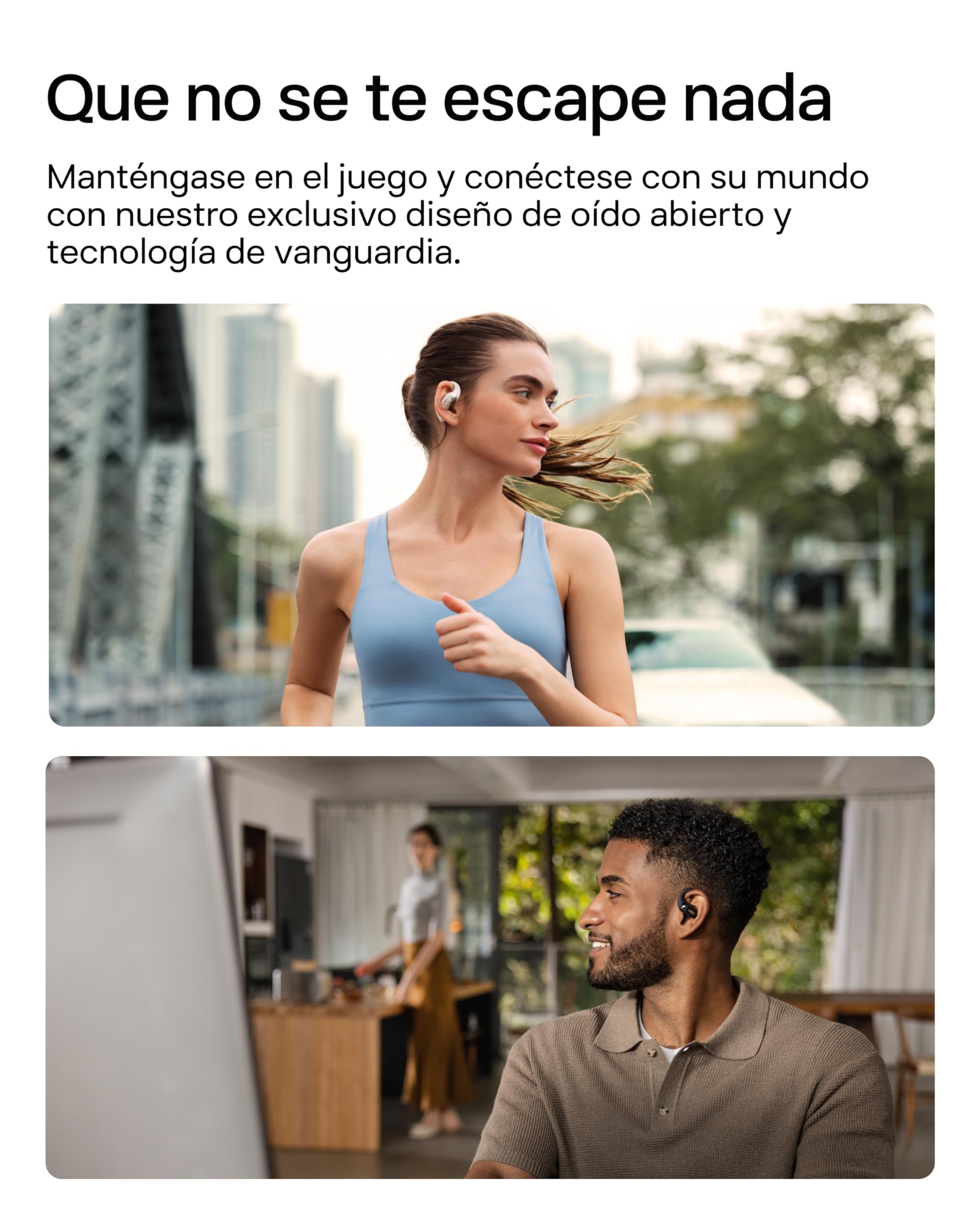 SHOKZ Auriculares Open-Ear OpenFit 2 Wireless Bluetooth, 48h Duración,Negro | Con micrófono | Auriculares de Gancho | Resistencia al Agua IP55 | Carga rápida | con Bolsa de Transporte