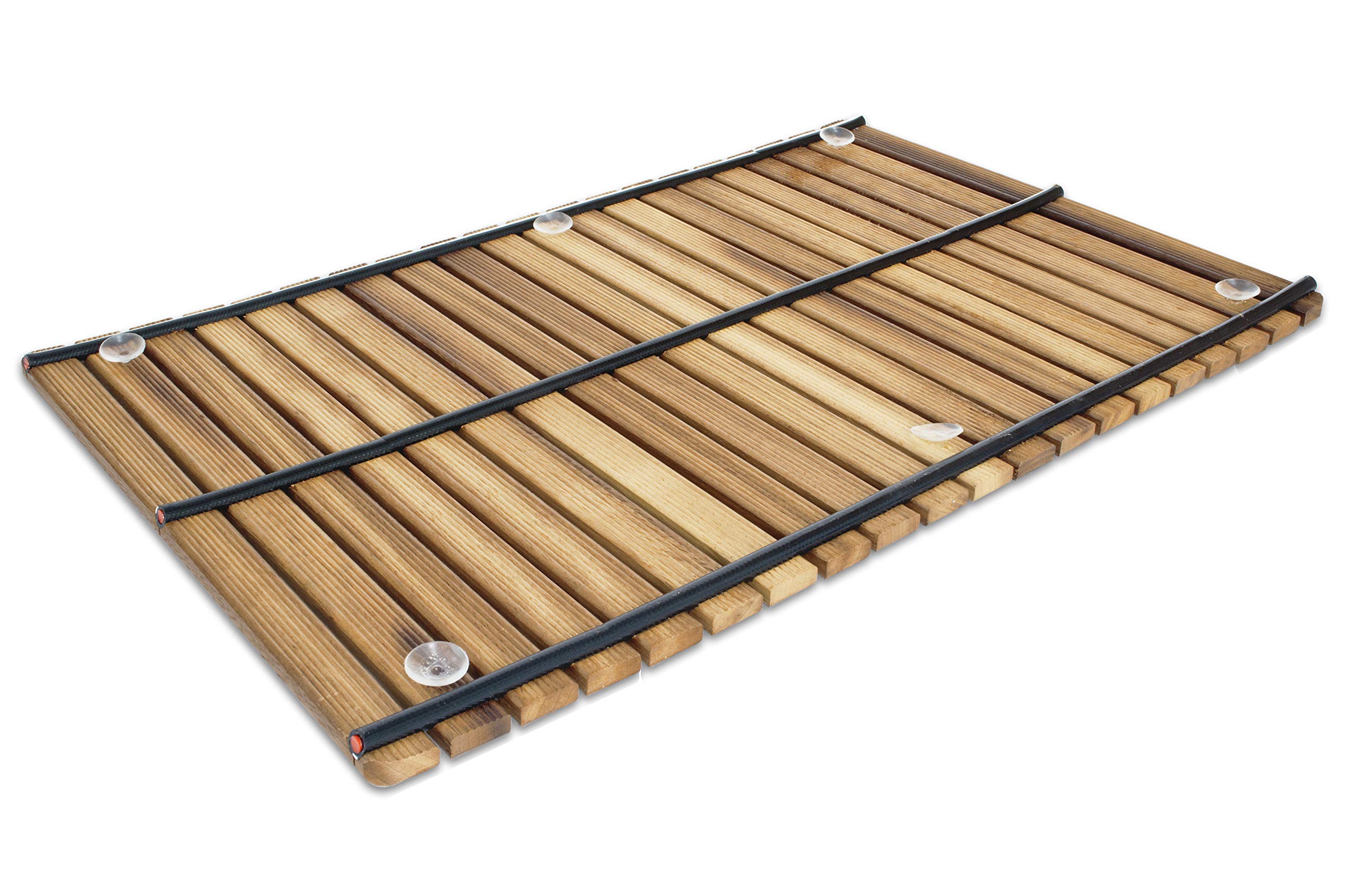 Tarima/Alfombra Flexible para Ducha y baño, en Madera de Teca (50 x 80 cm)