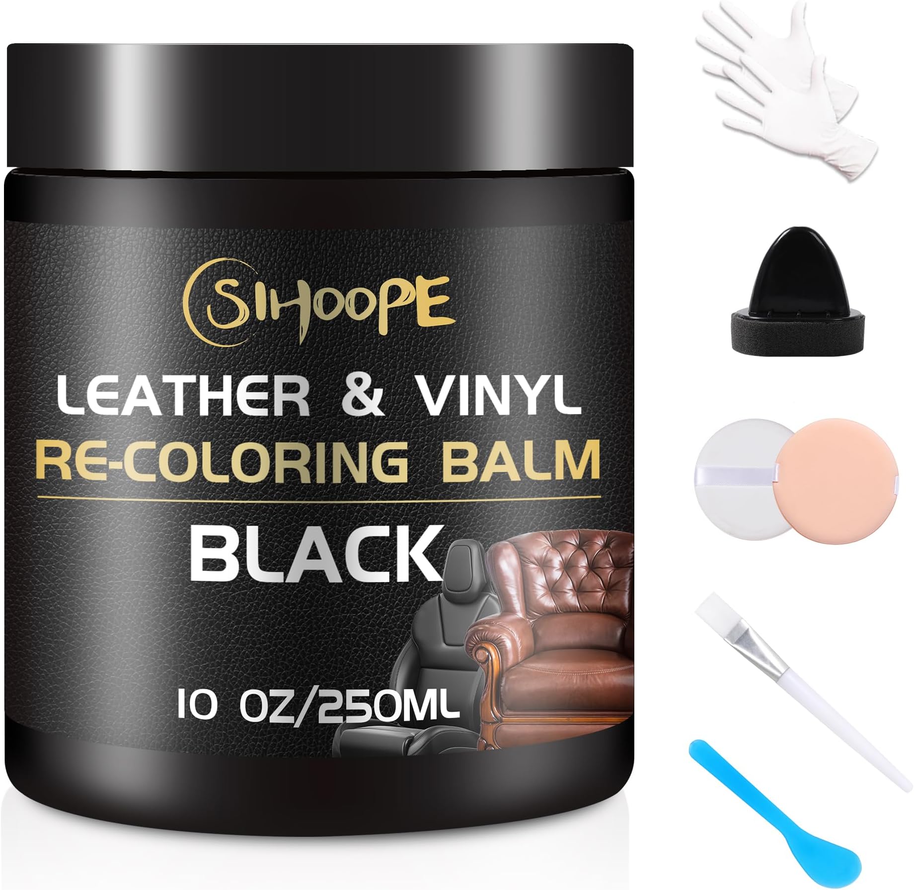 Black Leather Recoloring Balm Restoration Leather Dye