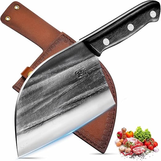 Mannaia Di Carne Elementi Di Design Per Menu Poster Emblema Segno Utensili Da Chef E Macellaio