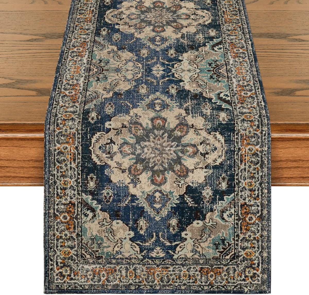 Boho Bohemia Style Gray Table Runner, Country Rustic Farmhouse Magical Fall Kitchen Dining Table Decoration for Home Party Decor 13x72 Inch 2026