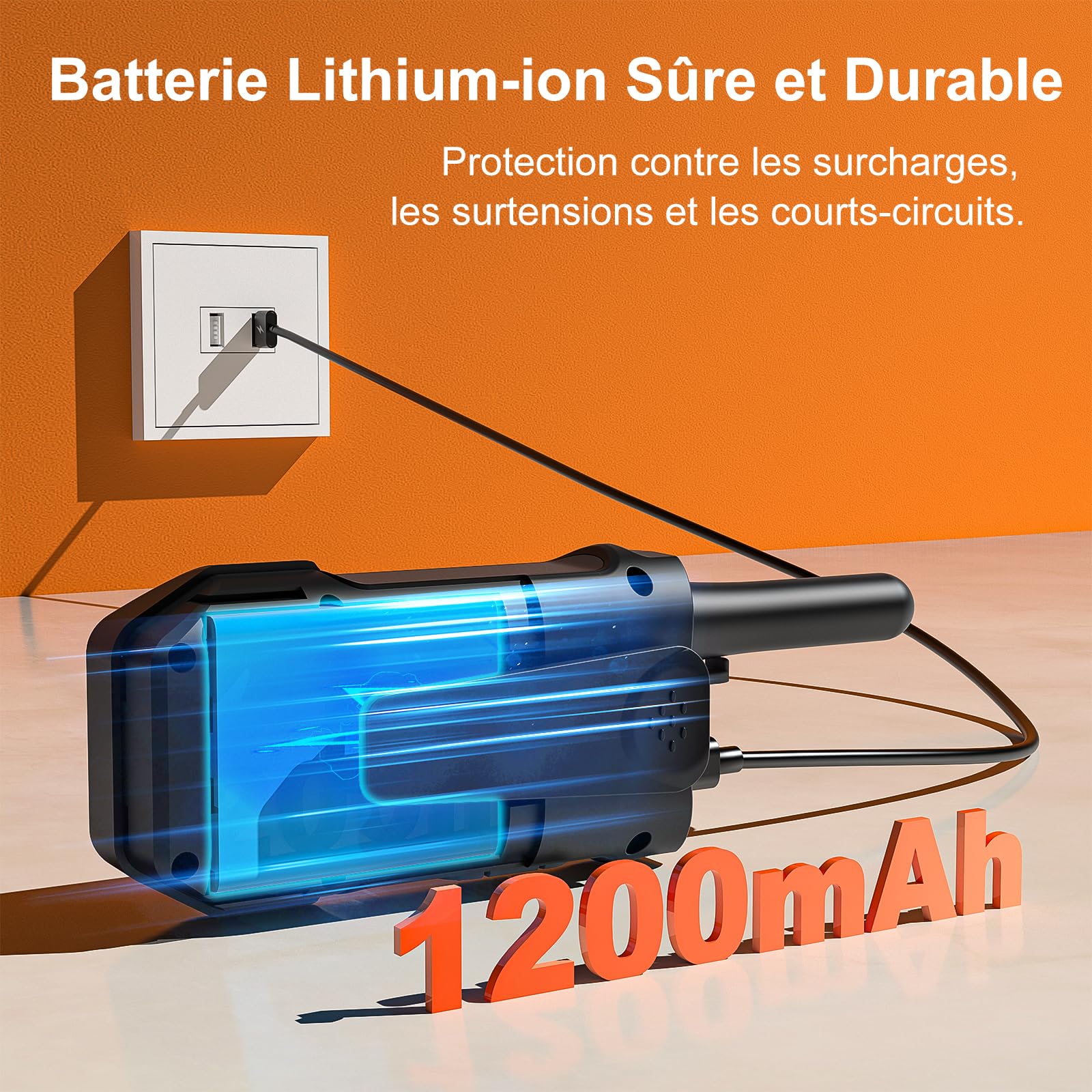 Talkie Walkie 4 Pièces Longue Portée Rechargeable USB C 16 Canaux pour Camping Randonnée Vélo