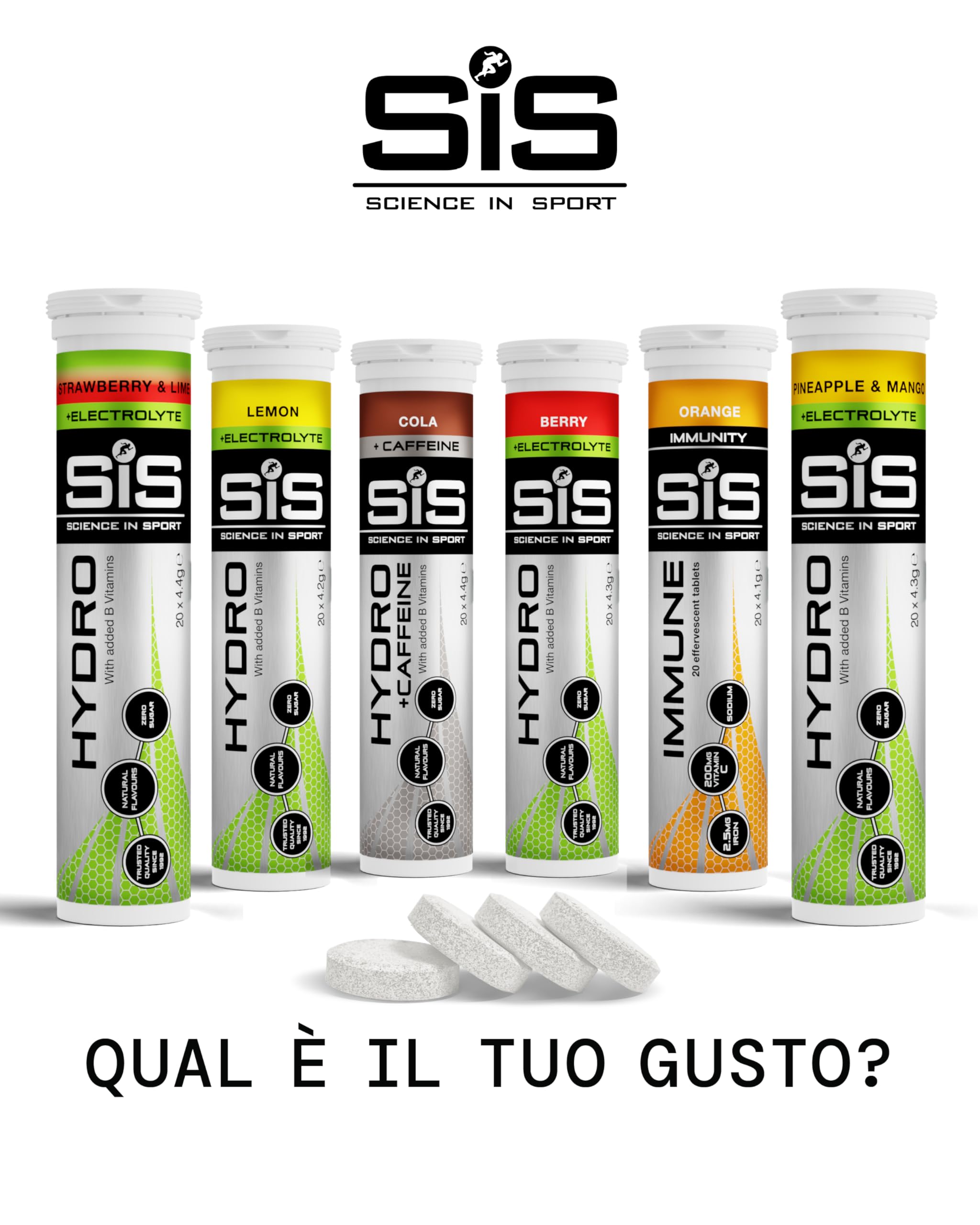 Science in Sport HYDRO Compresse 160pz. Pompelmo rosa - Elettroliti in compresse effervescenti, Vegan e, Stimolano l’idratazione (La confezione può variare)