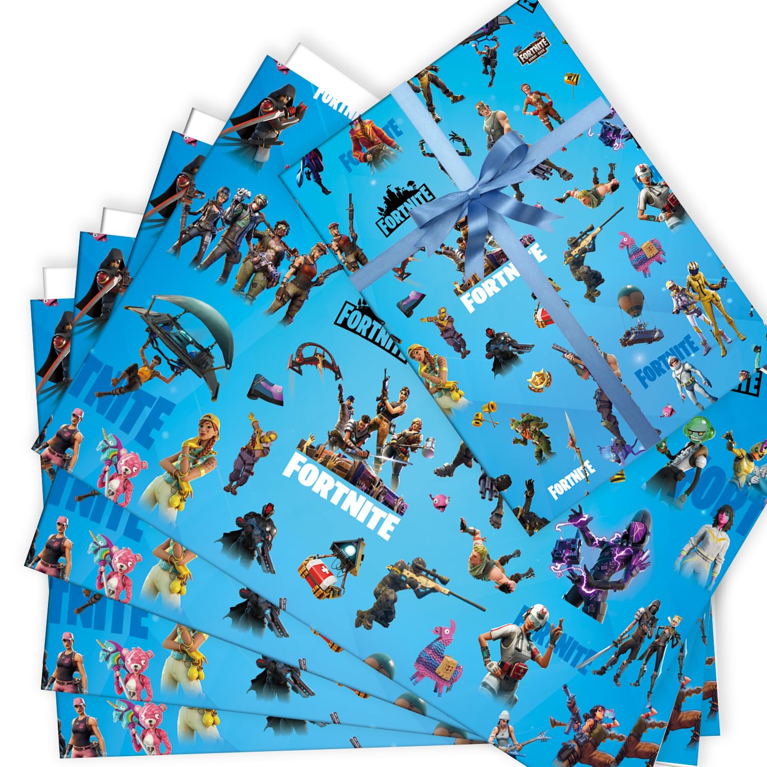 6 Sheets Game Wrapping Paper Birthday (Size 70cm X 50cm), Gift Wrap Perfect for Birthday Party or Christmas — image 1
