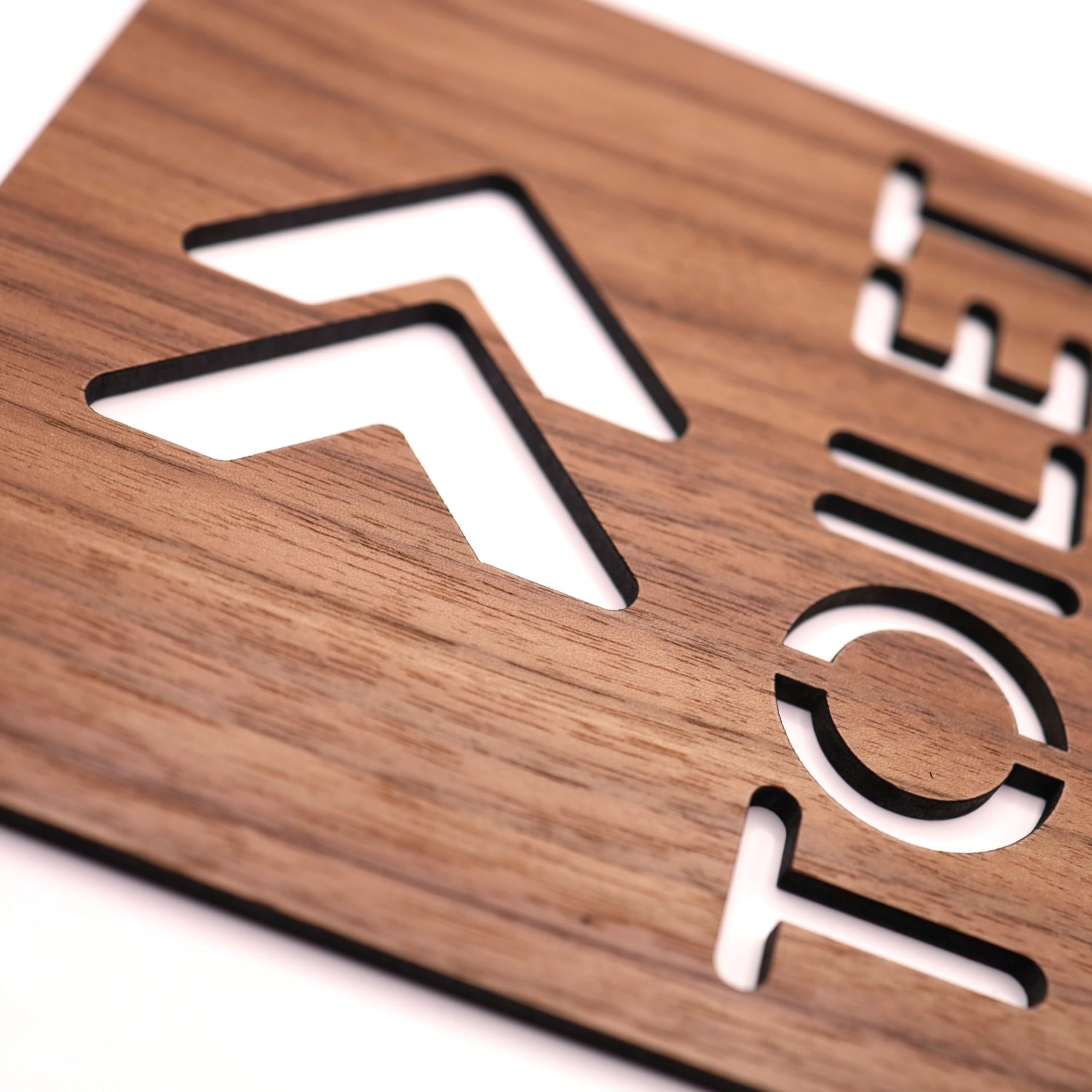 Right Arrow Walnut Wooden Toilet Directional Sign, 14.5 x 14.5 cm Bathroom Wayfinding Plaque with Modern Right Arrow Design - Image 2