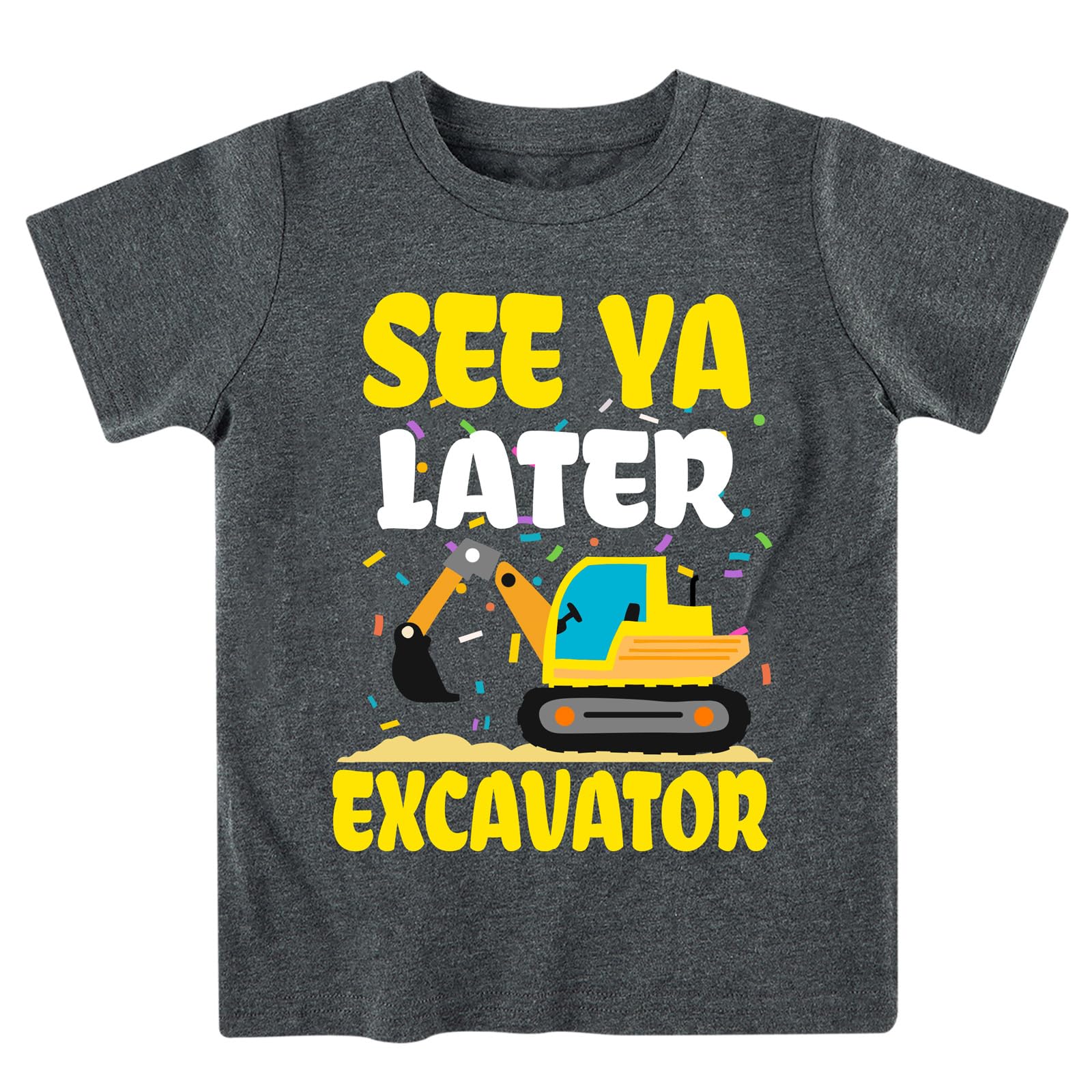 Kids4ever Boys T-Shirts Cotton Alphabet Truck Pattern Short Sleeve Toddler Tee Shirt for 2-6 Years Old