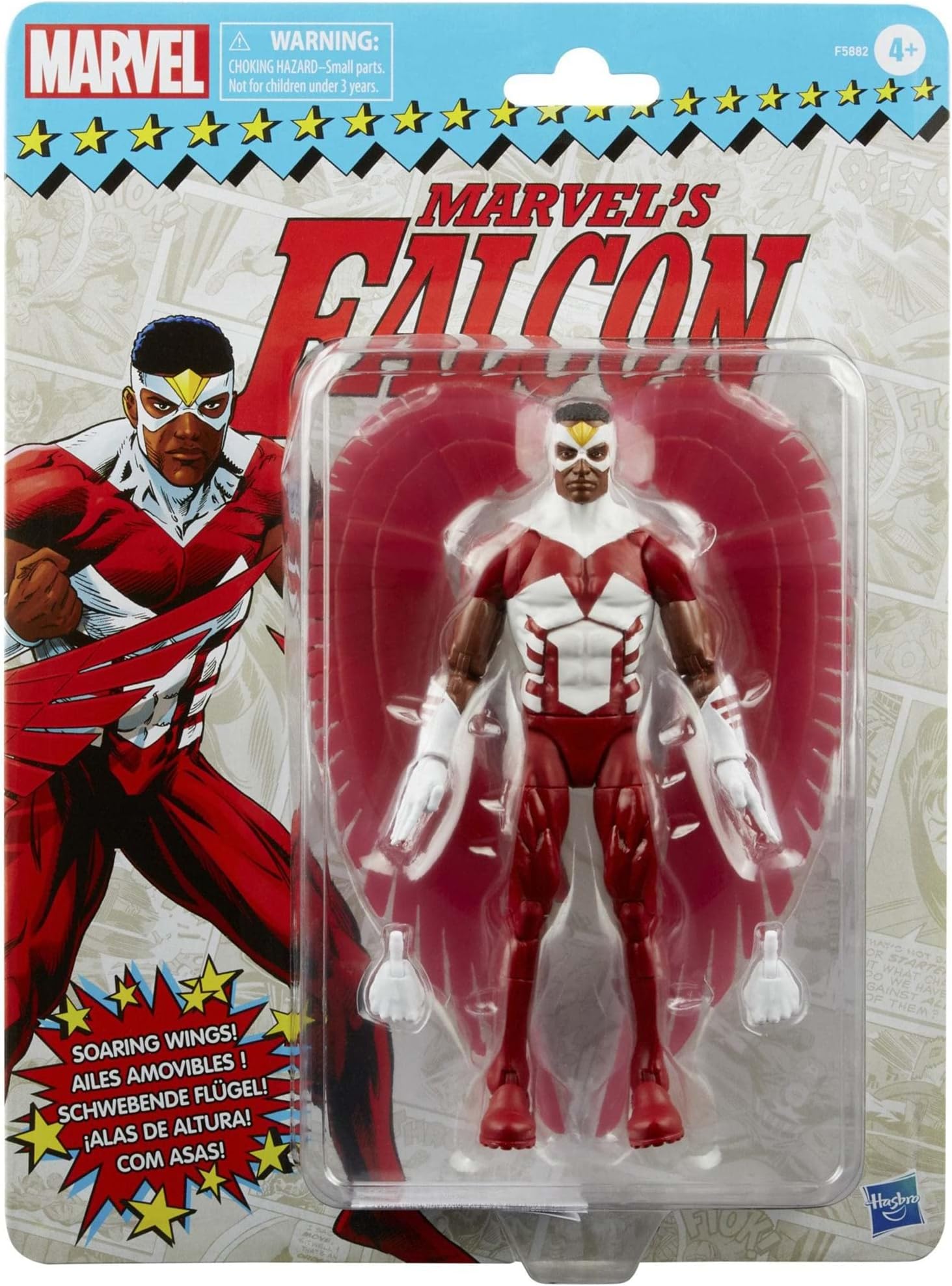 Marvel Legends Series Falcon 15-cm Retro Packaging Action Figure Toy, 3 Accessories
