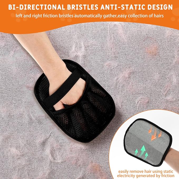 Guantes electrostáticos para eliminar pelo de mascotas (2 piezas) miniatura 5
