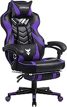 Zeanus Purple Gaming Chair for Adults Big and Tall Computer Gaming Chair Gaming Chair with Massage Ergonomic Gaming Chair with Footrest Reclining Chair High Back Racing Chair E-Sports Gamer Chair