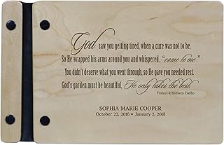 LifeSong Milestones Engraved Personalized Solid Maple Wood Memorial Sympathy Ceremony Guest Book for Funeral Service - Loss of Loved One Celebration of Life 9.5