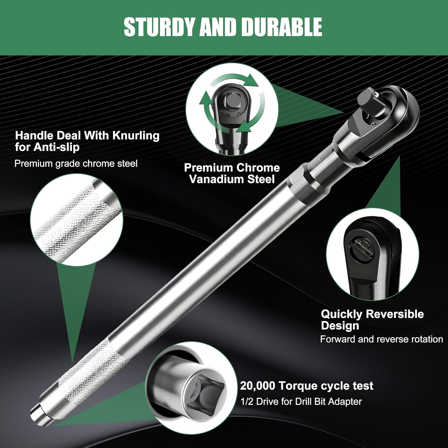 Offset Extension Wrench for electric drill,1/2" Drive Impact Wrench Extender with 3/8",1/4" Drive Adapters for Tight Spaces packing in blew case