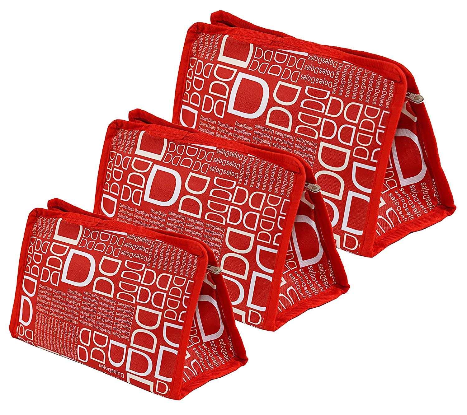 VIHAAN? Multipurpose Makeup Cosmetic Shaving Toiletry Travel Kit Pouch Bag for Men and Women (red-Pack of 3)