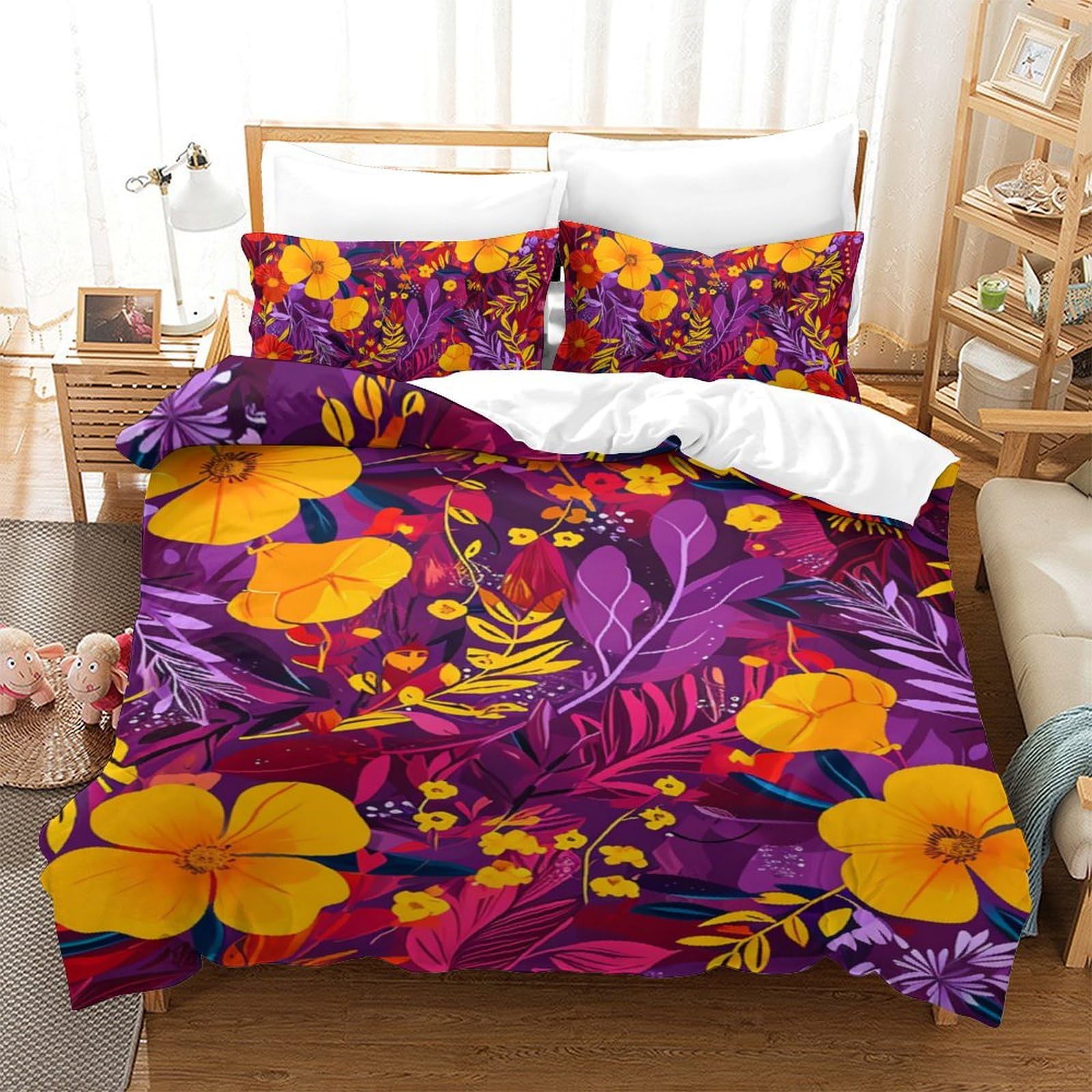 Parure de lit microfibre de qualité supérieure avec housse de couette imprimée 140x200cm