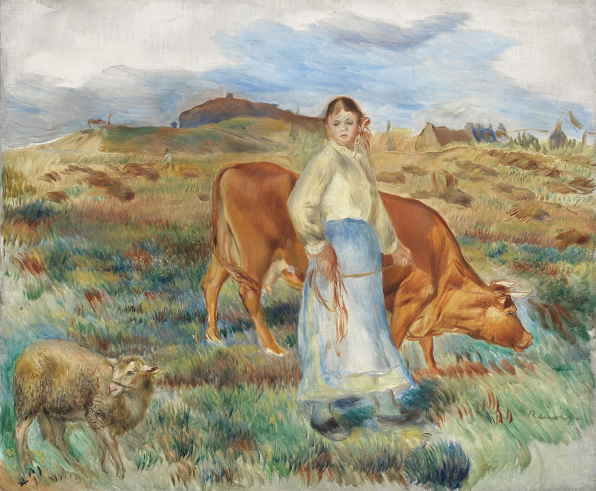 RZHRHJES Vintage Picture Wall Picture Painting Print Poster the Return From the Fields by Pierre Auguste Renoir Abstract Wall Art Painting for Home Decor 60x90cm