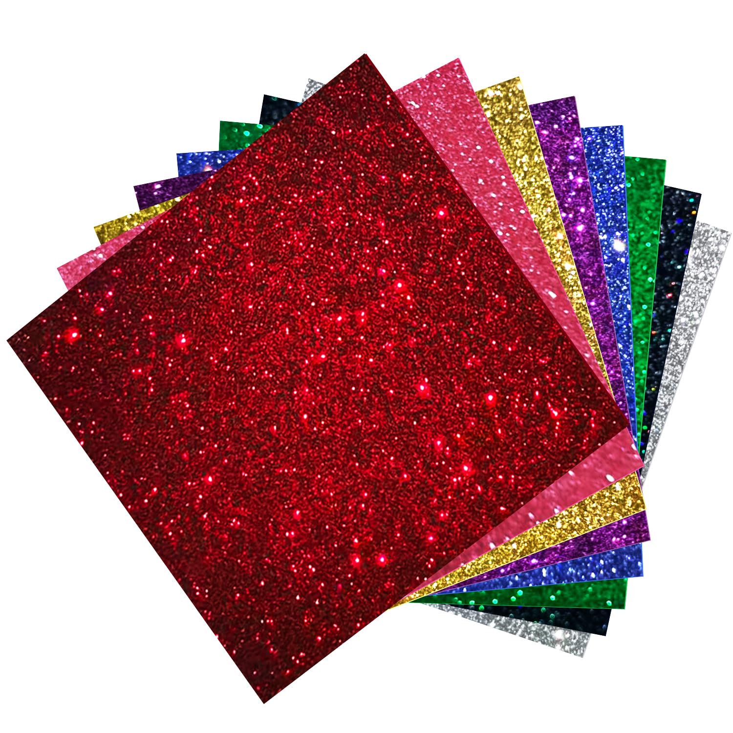 Glitter Acrylic Sheets 1/8 in Thick 8x8 Cast Sparkly Acrylic Sheets 3mm for Laser Cutting, Engraving, Invitation Blanks, Signs, Festival Decorations(8, Assorted, 8"x8")
