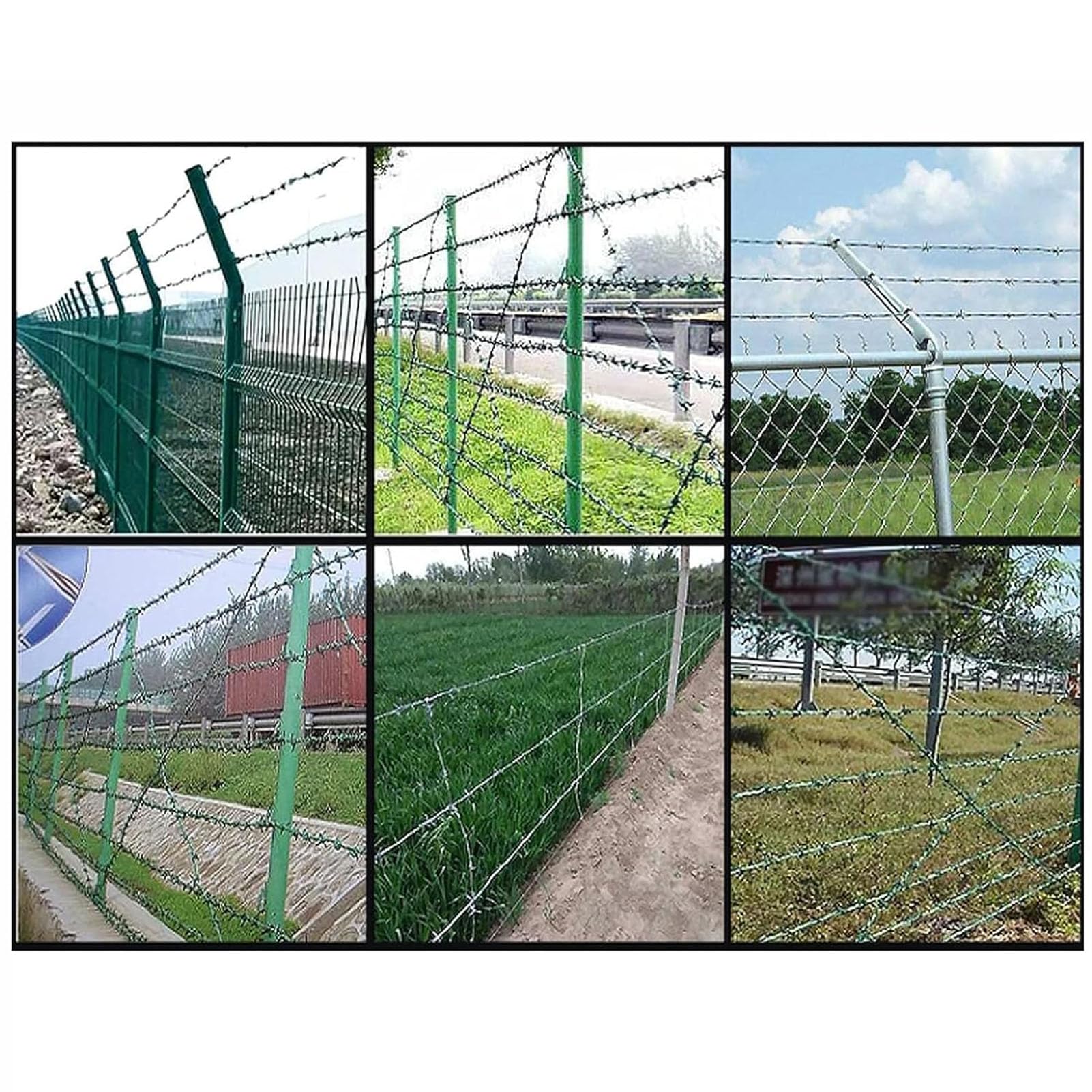 Rollo De Alambre De Púas, Alambre Espino Galvanizado Alambre De Espino Anti-Escalada Anti-Robo Malla De Alambre Valla Aislamiento De Espinas Medidas De Seguridad para Valla Forestal ( 2.8mm 100M)