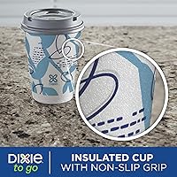 Vista 6 de Dixie To Go - Tazas de café de papel con tapas, 12 onzas, 156 unidades, vasos de papel aislantes desechables para bebidas calientes o frías